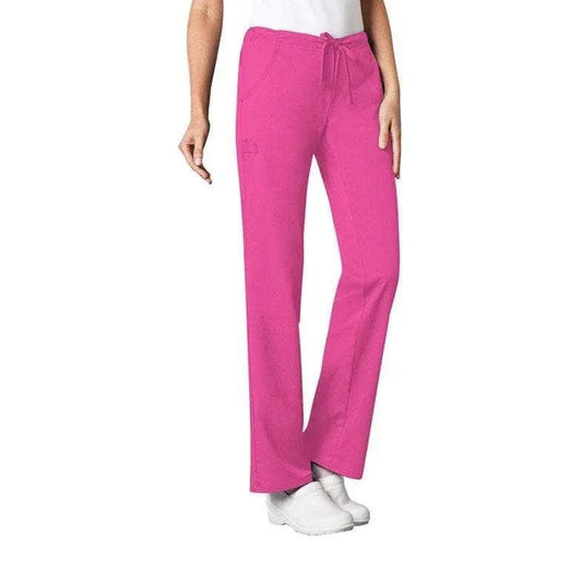 Cherokee Luxe 1066 Scrubs Pants Women's Low Rise Straight Leg Drawstring Fuchsia Rose