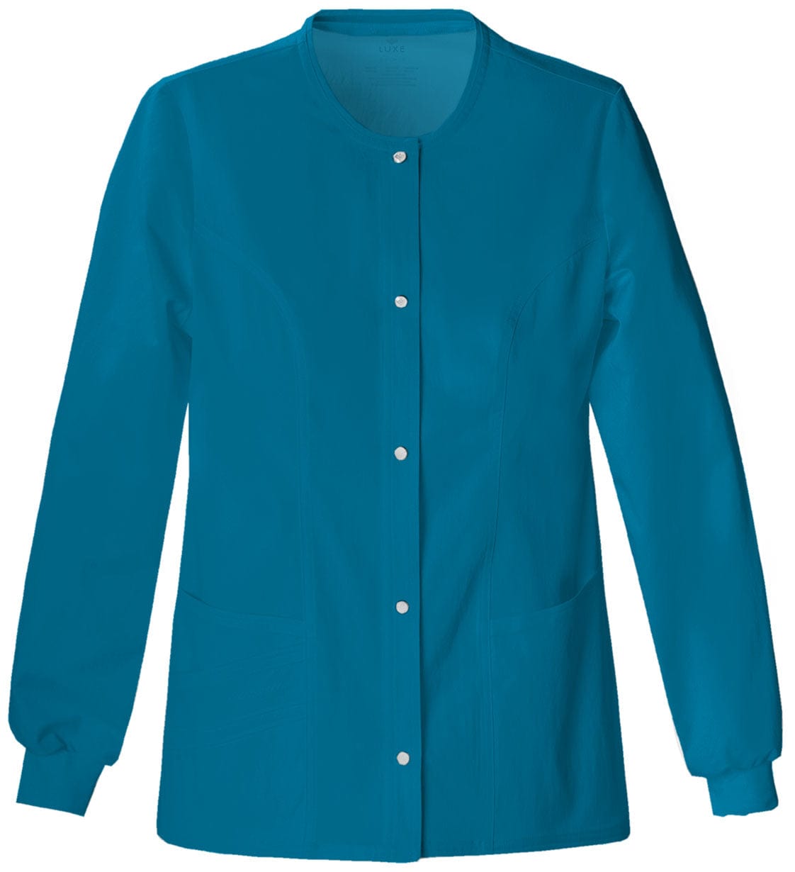 Cherokee Scrub Jacket S Cherokee Luxe 1330 Snap Front Jacket in Caribbean Blue