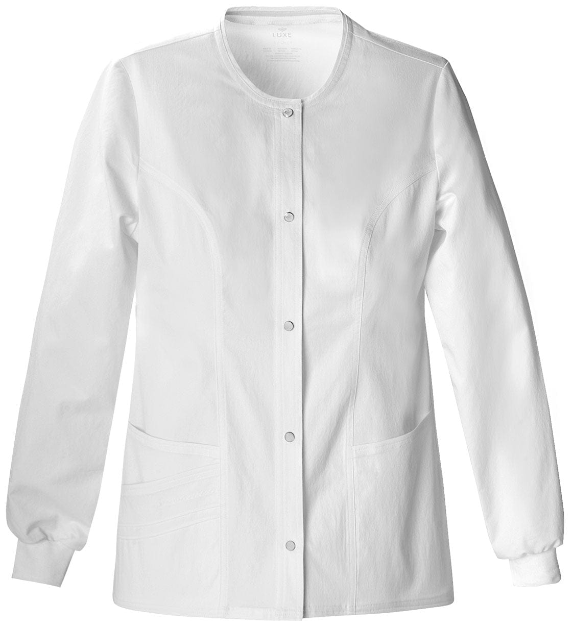 Cherokee Scrub Jacket L Cherokee Luxe 1330 Snap Front Jacket in White