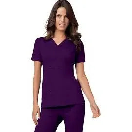 Cherokee Scrubs Top Cherokee Luxe 1841 Scrubs Top Women's Mock Wrap Eggplant