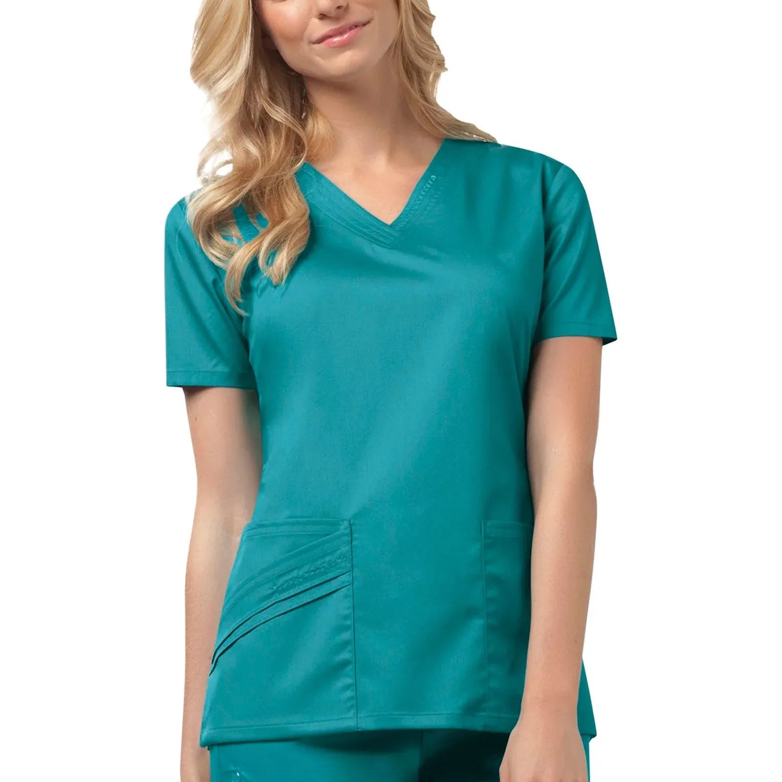 Cherokee Scrubs Top XL Cherokee Luxe 1845 Scrubs Top Womens V-Neck Teal Blue