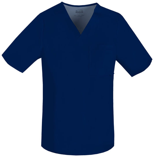 Cherokee Scrubs Top 2XL Cherokee Luxe 1929 Scrubs Top Mens V-Neck Navy