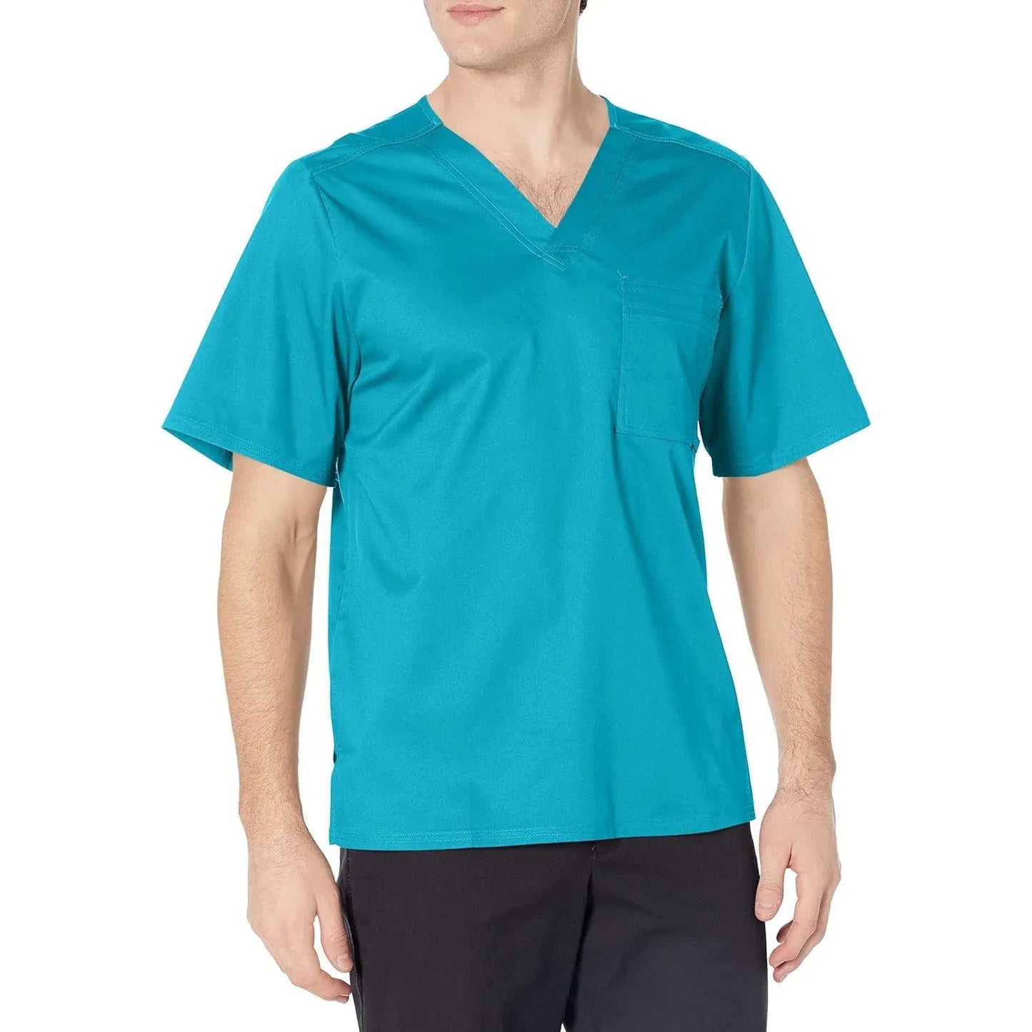 Cherokee Scrubs Top Cherokee Luxe 1929 Scrubs Top Mens V-Neck Teal