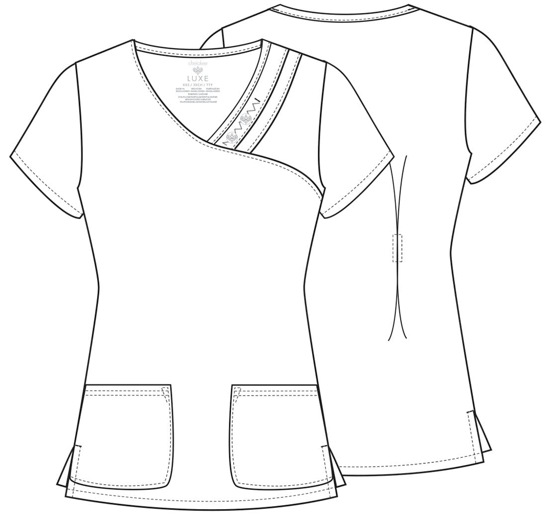 Cherokee Scrubs Top Cherokee Luxe 1999 Scrubs Top Womens Pewter