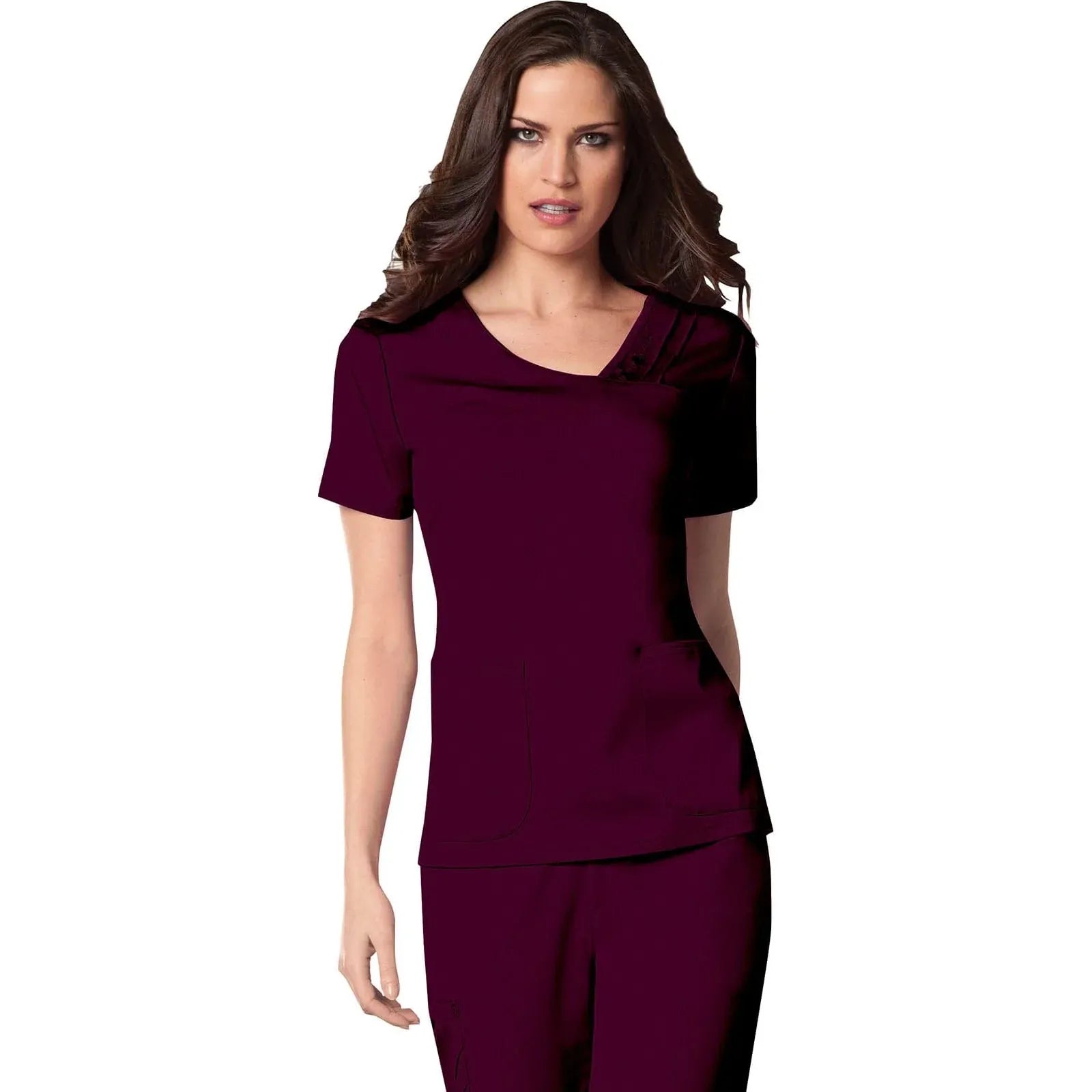 Cherokee Scrubs Top Cherokee Luxe 1999 Scrubs Top Womens Wine
