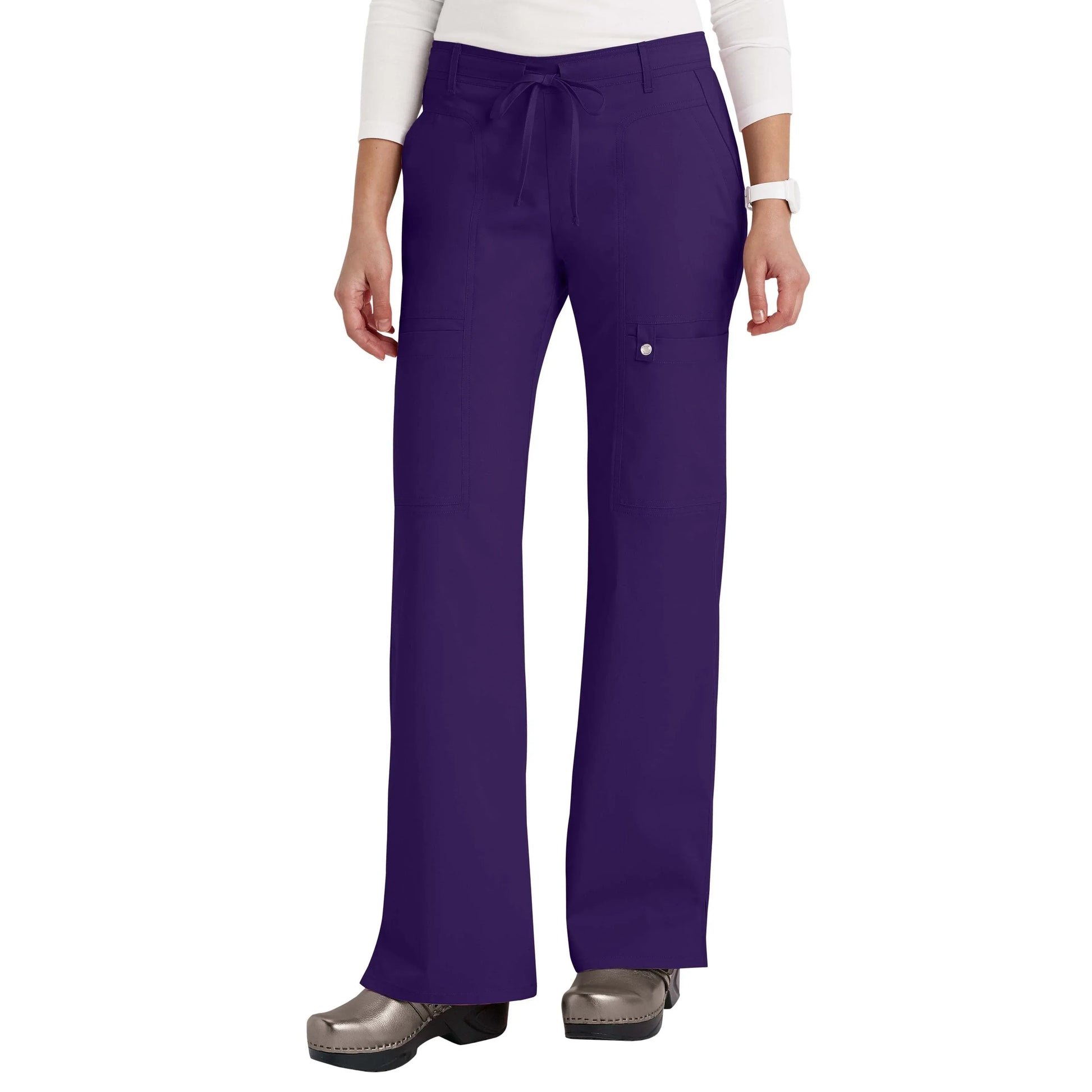 Cherokee Cherokee LUXE Scrubs Low Rise Flare Leg Drawstring Cargo Pant Elastic Waste