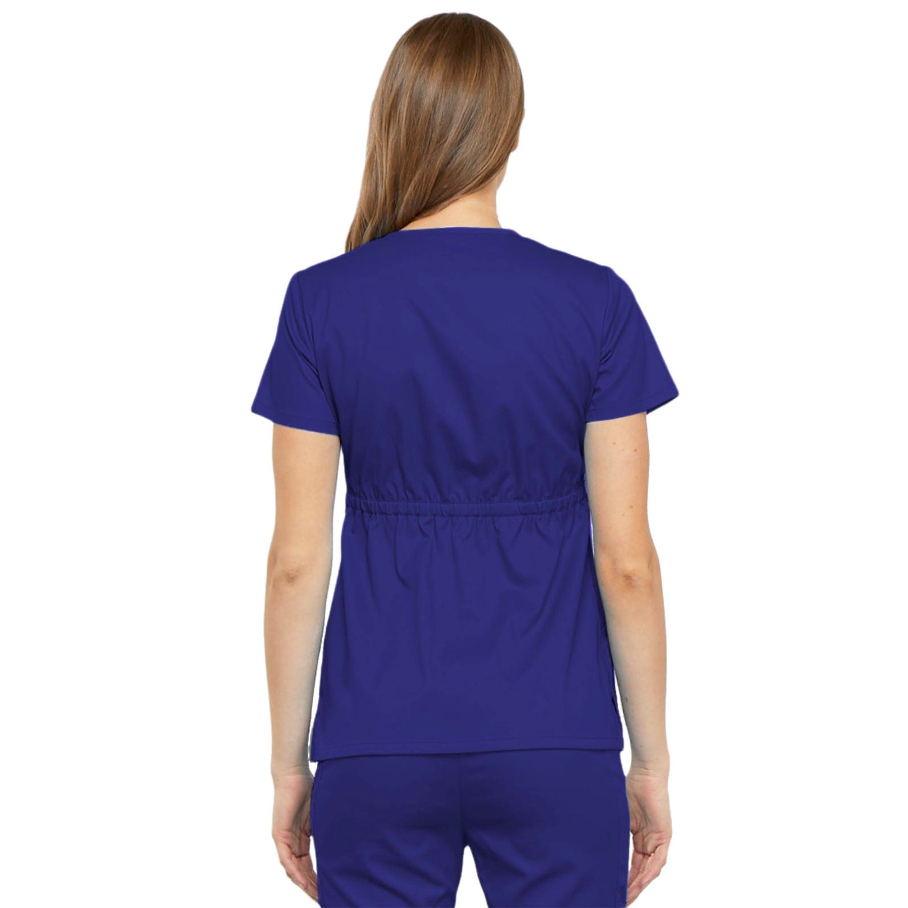 Cherokee Scrubs Top Cherokee Luxe 21701 Scrubs Top Womens Empire Waist Mock Wrap Galaxy Blue