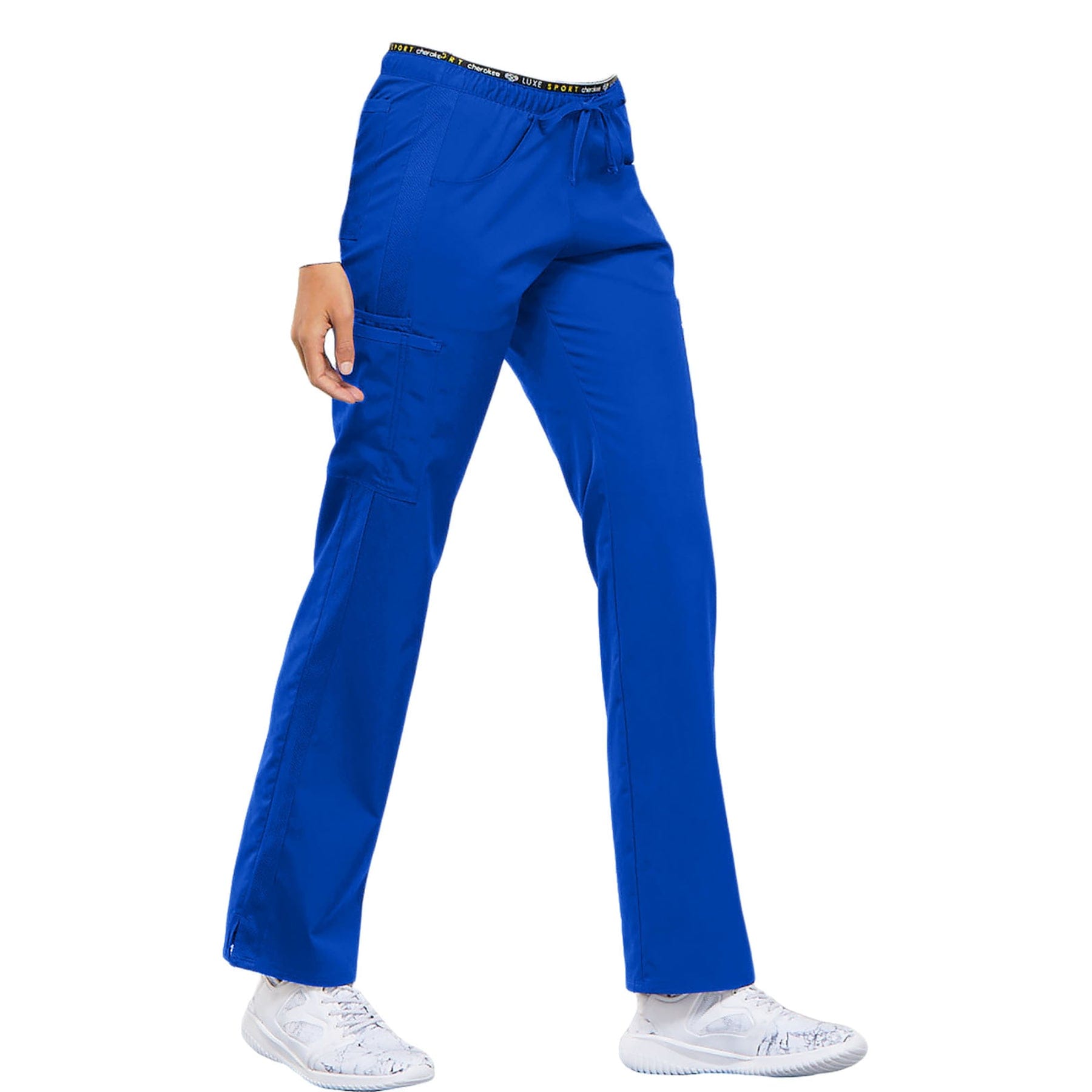 Cherokee Scrubs Pants Cherokee Luxe Mid Rise Straight Leg Pull-on Pant in Galaxy Blue