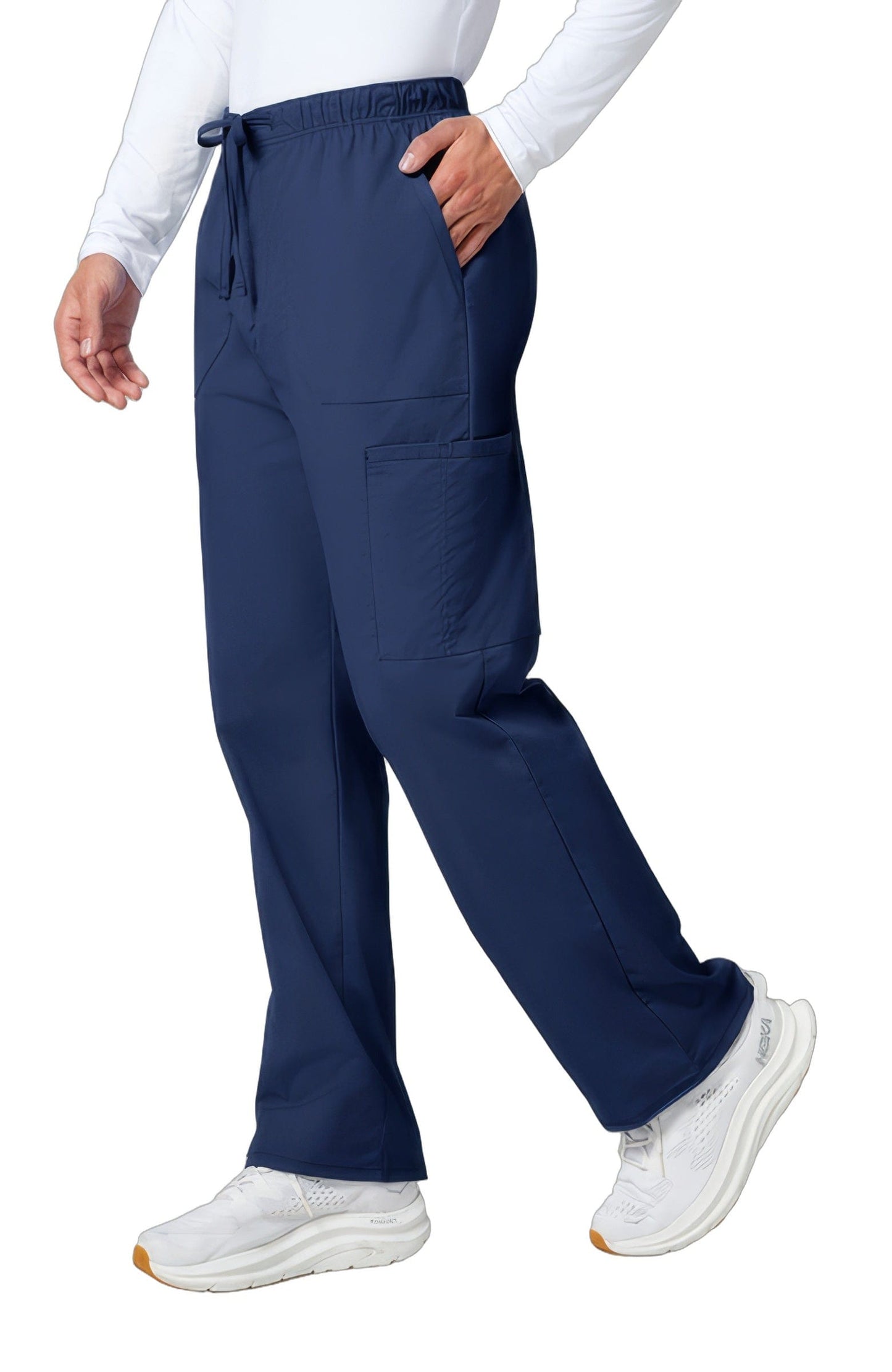 Cherokee WW190 Navy XS - WW Professionals Mens Mens Tapered Leg Drawstring Cargo - NAV