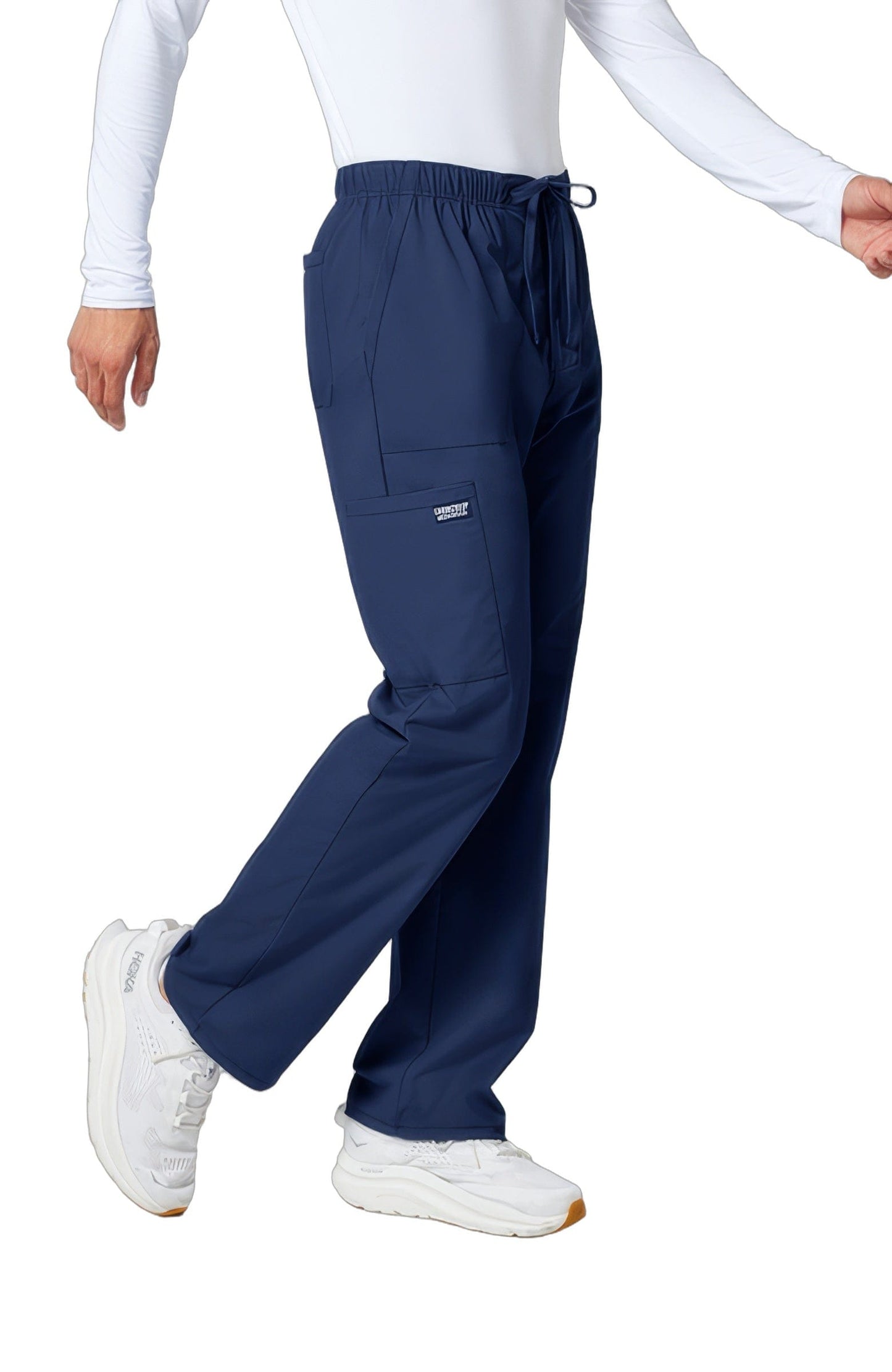 Cherokee WW190 Navy XS - WW Professionals Mens Mens Tapered Leg Drawstring Cargo - NAV