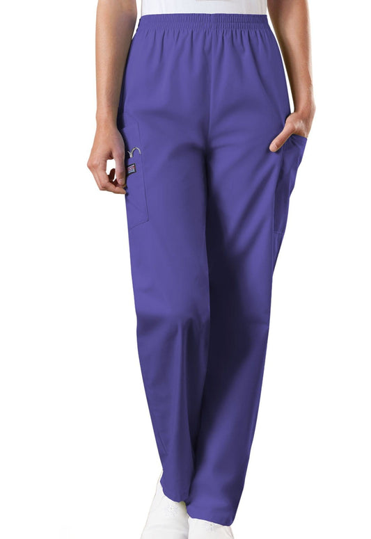 Cherokee NaturalRise Scrub Pants Cargo Pull On Reg. Grape XXS 2
