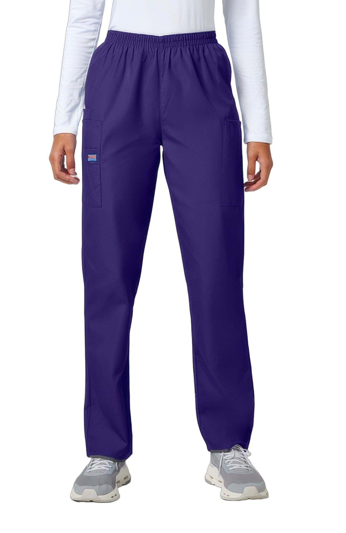 Cherokee Workwear 4200 Scrubs Pants Women's Natural Rise Tapered Pull-On Cargo Grape - GRPW