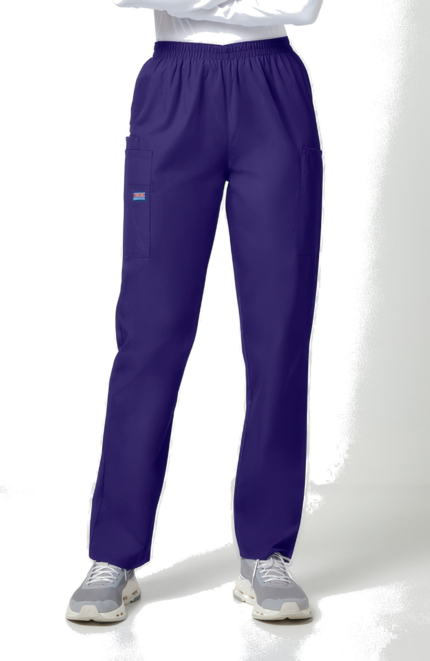Cherokee Workwear 4200 Scrubs Pants Women's Natural Rise Tapered Pull-On Cargo Grape - GRPW