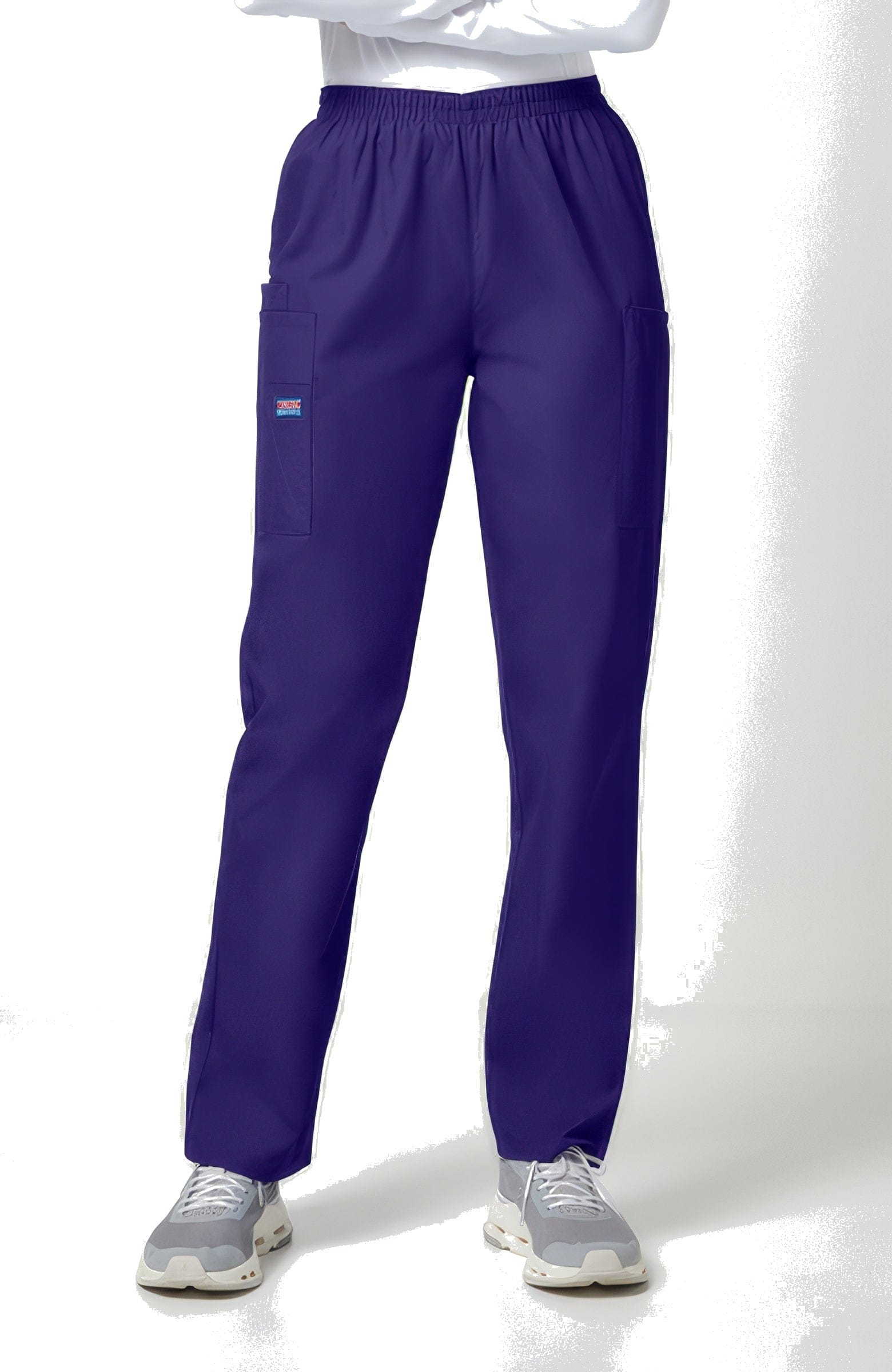 Cherokee Workwear 4200 Scrubs Pants Women's Natural Rise Tapered Pull-On Cargo Grape - GRPW