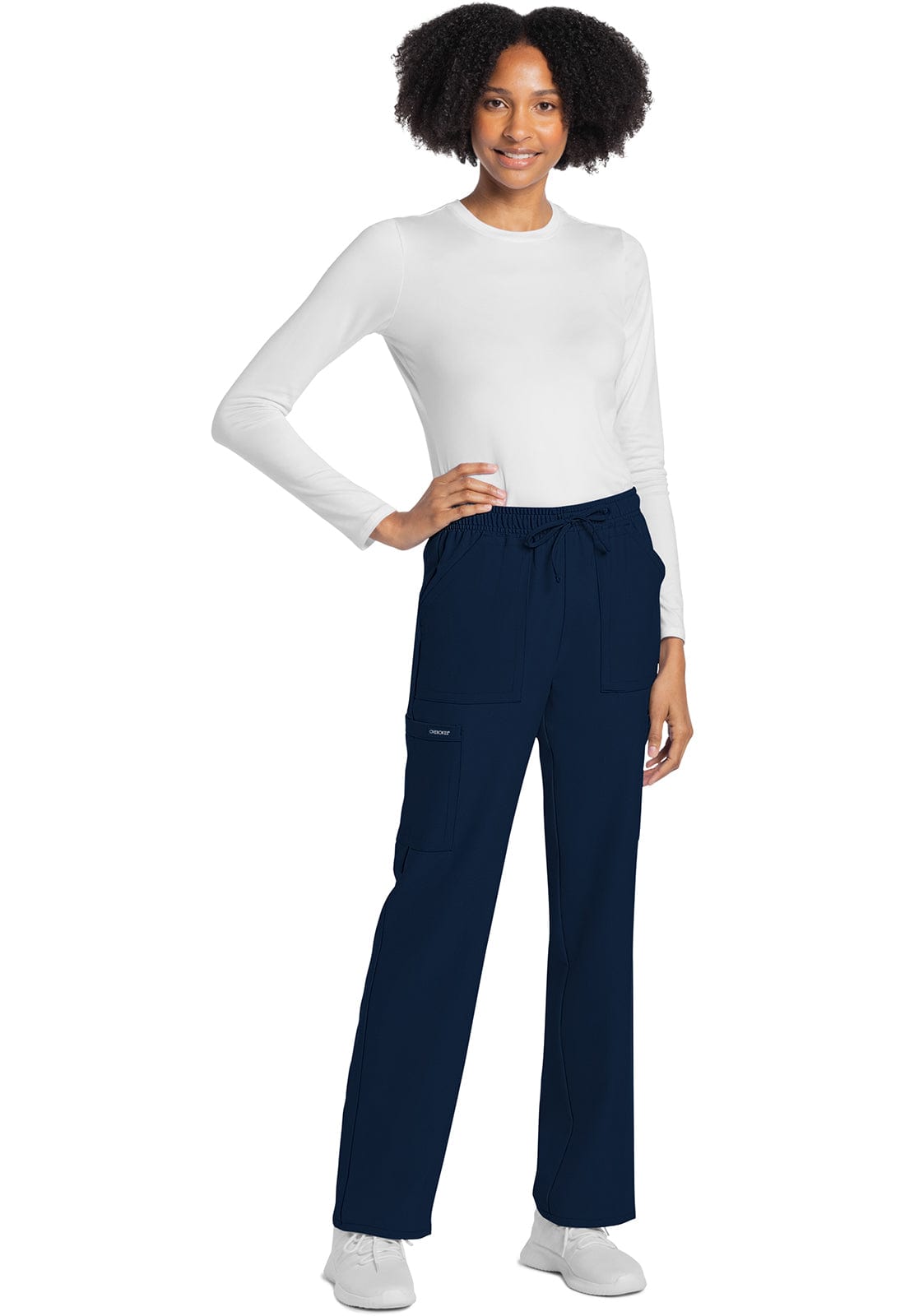 Cherokee Scrubs Pants Cherokee Originals Ultra CK272A City Straight Leg Trouser Women Scrubs Pant Navy