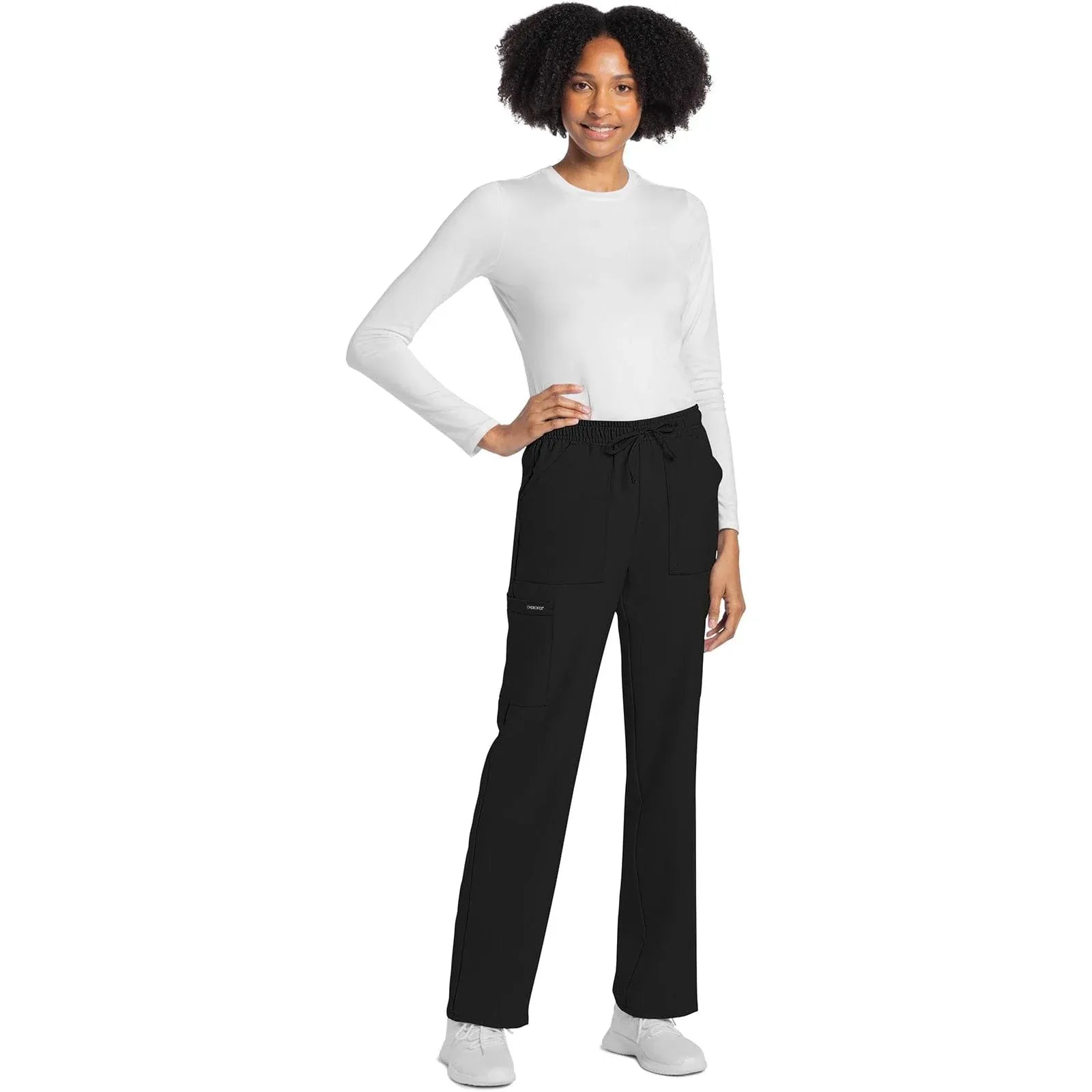 Cherokee Scrubs Pants Cherokee Originals Ultra CK272A City Straight Leg Trouser Women Pant Black