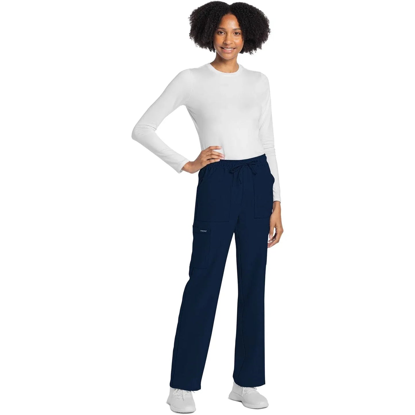 Cherokee Scrubs Pants Cherokee Originals Ultra CK272A City Straight Leg Trouser Women Scrubs Pant Navy