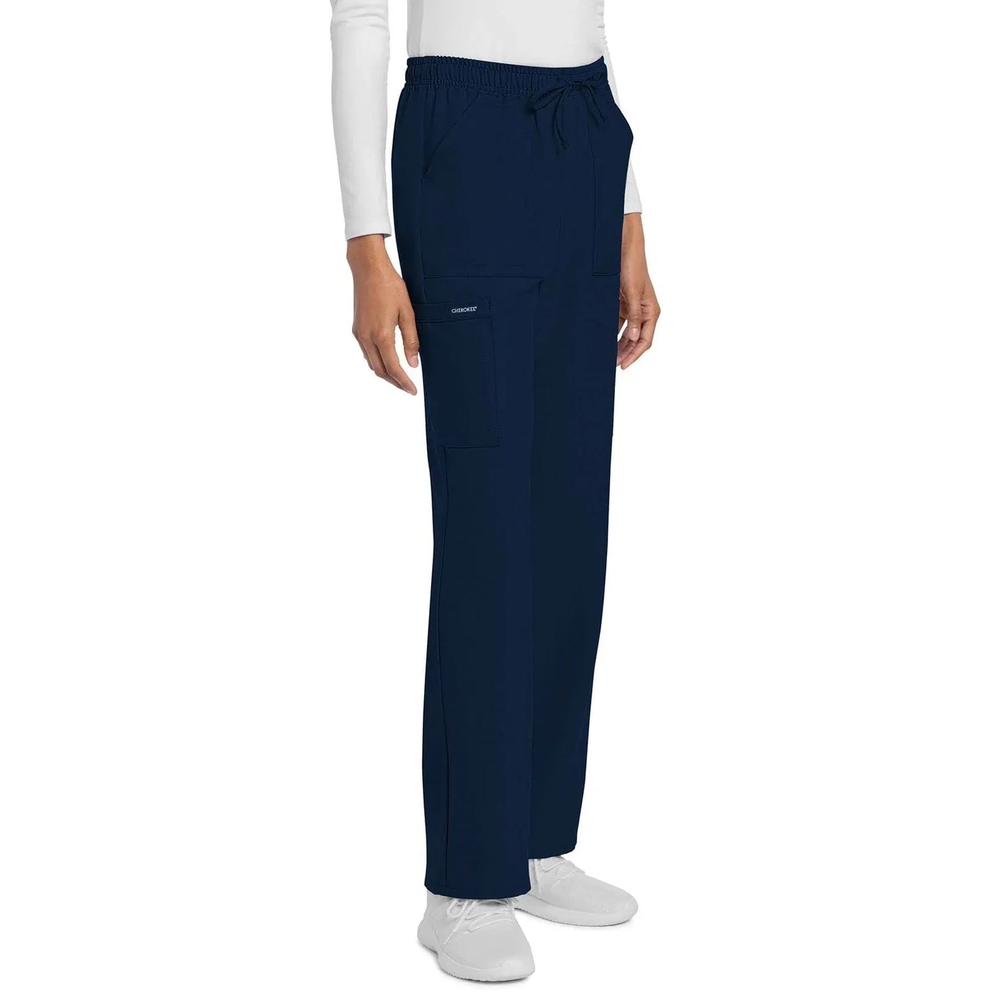Cherokee Scrubs Pants Cherokee Originals Ultra CK272A City Straight Leg Trouser Women Scrubs Pant Navy