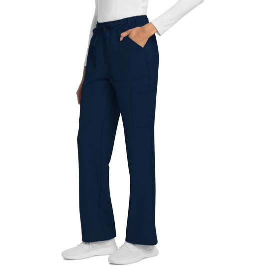 Cherokee Scrubs Pants XS Cherokee Originals Ultra CK272A City Straight Leg Trouser Women Scrubs Pant Navy