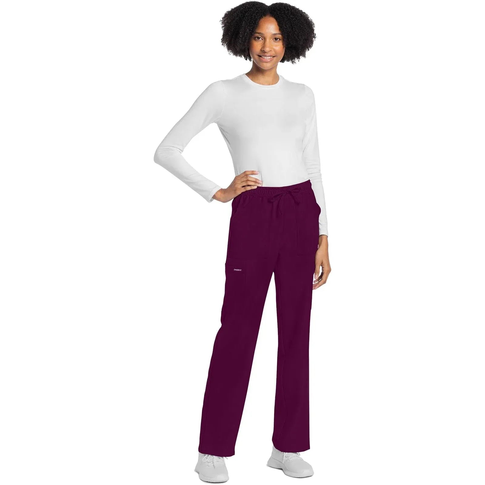 Cherokee Scrubs Pants Cherokee Originals Ultra CK272A City Straight Leg Women Scrubs Pant Wine