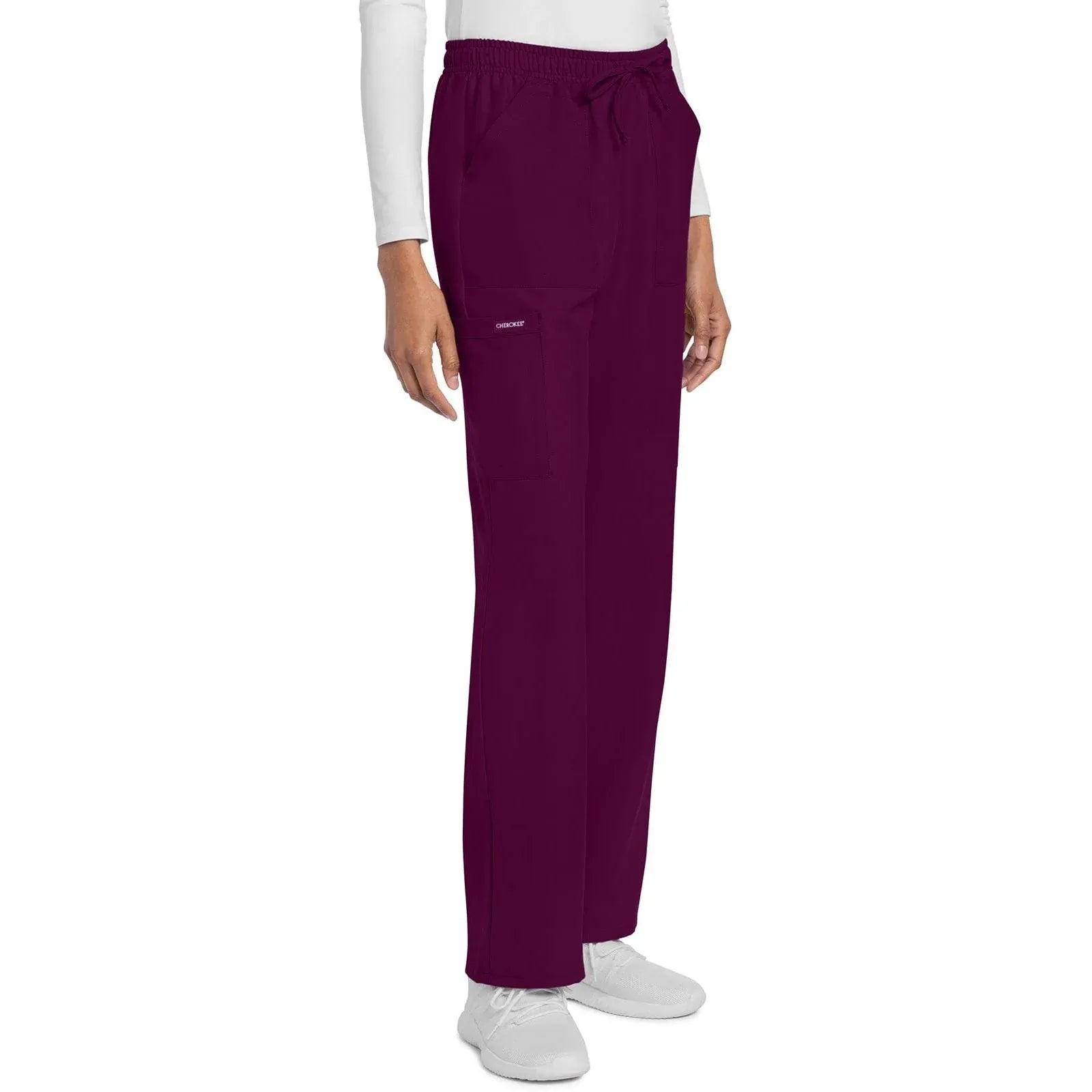 Cherokee Scrubs Pants Cherokee Originals Ultra CK272A City Straight Leg Women Scrubs Pant Wine