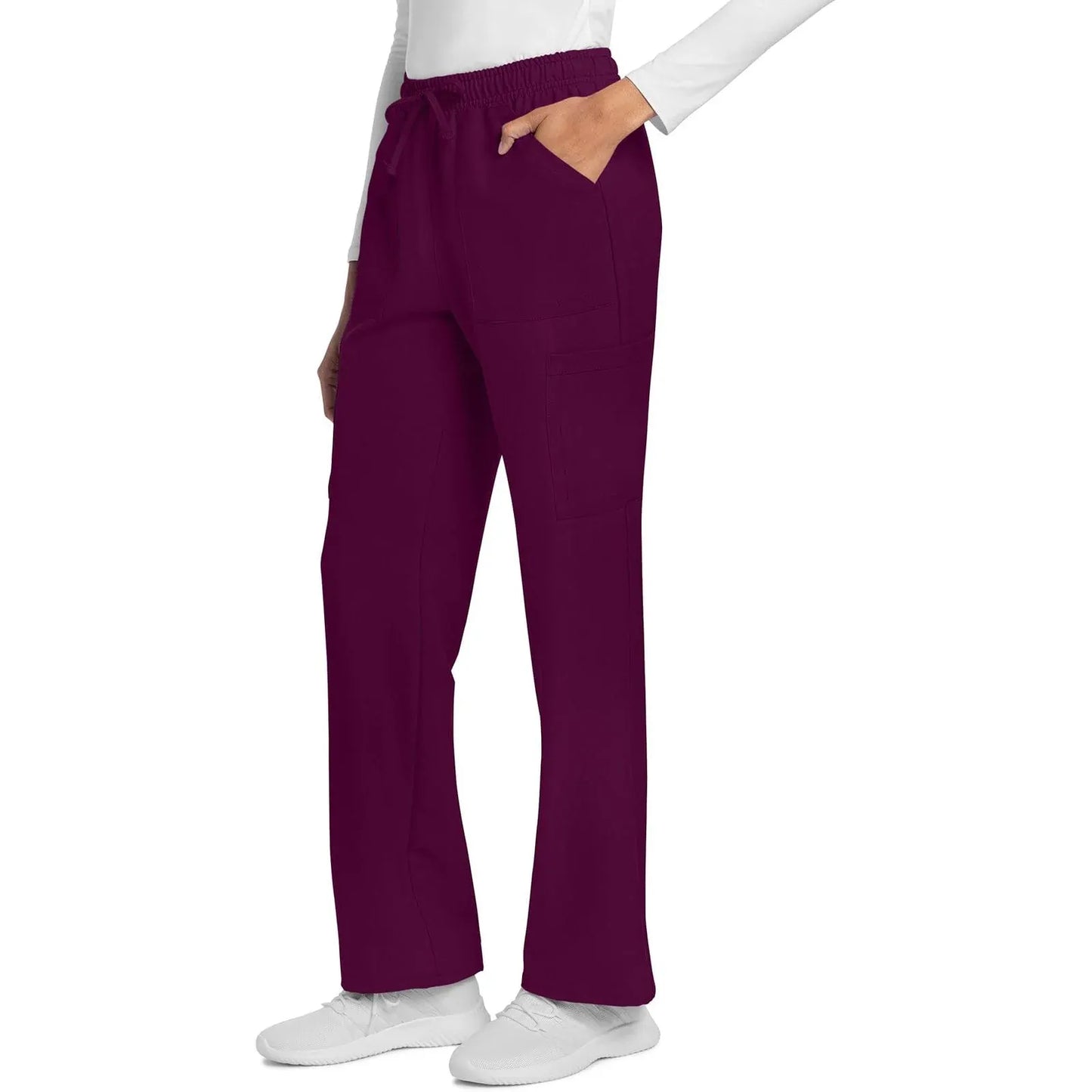 Cherokee Scrubs Pants Cherokee Originals Ultra CK272A City Straight Leg Women Scrubs Pant Wine