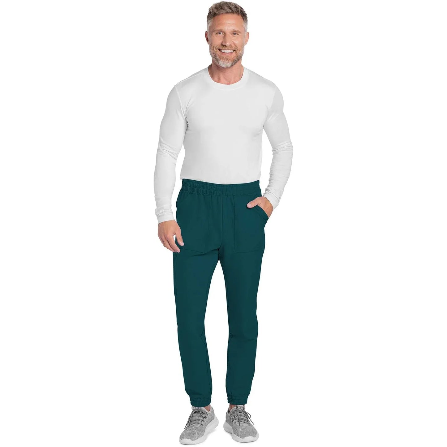 Cherokee Scrubs Pants Cherokee Originals Ultra CK278A Mens Jogger Scrubs Pant Caribbean Blue