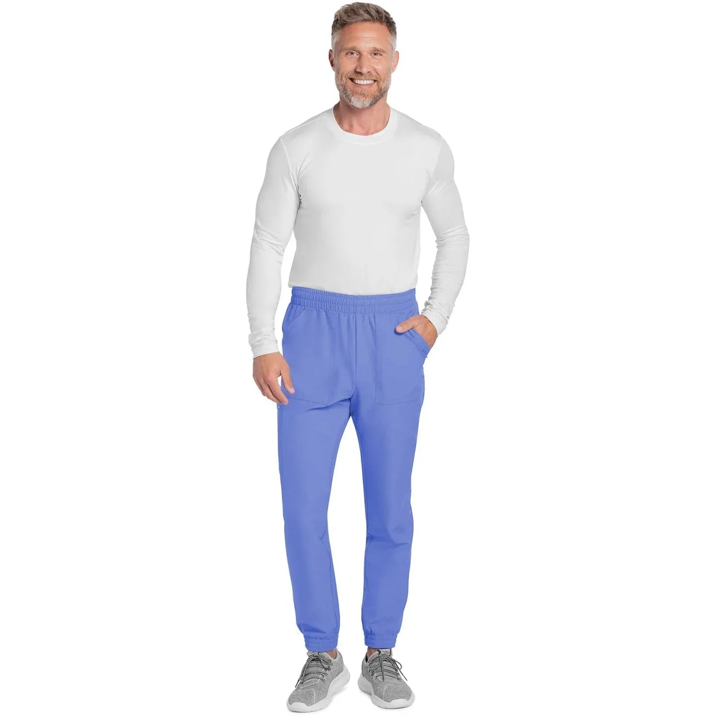 Cherokee Scrubs Pants Cherokee Originals Ultra CK278A Mens Jogger Scrubs Pant Ciel
