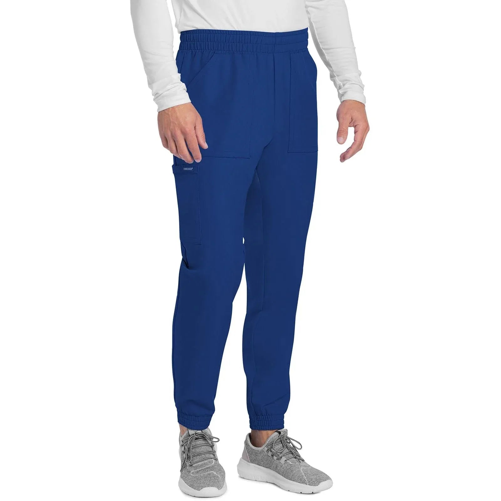 Cherokee Scrubs Pants Cherokee Originals Ultra CK278A Mens Jogger Scrubs Pant Galaxy Blue