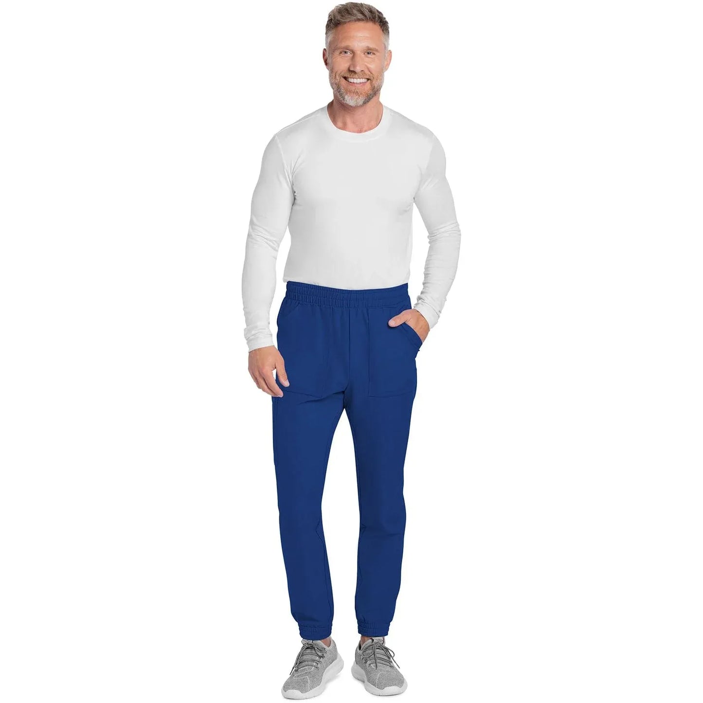 Cherokee Scrubs Pants Cherokee Originals Ultra CK278A Mens Jogger Scrubs Pant Galaxy Blue