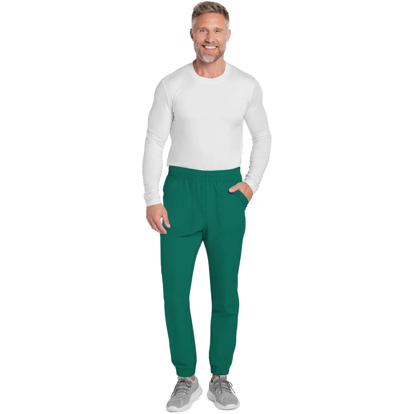 Cherokee Scrubs Pants Cherokee Originals Ultra CK278A Mens Jogger Scrubs Pant Hunter Green