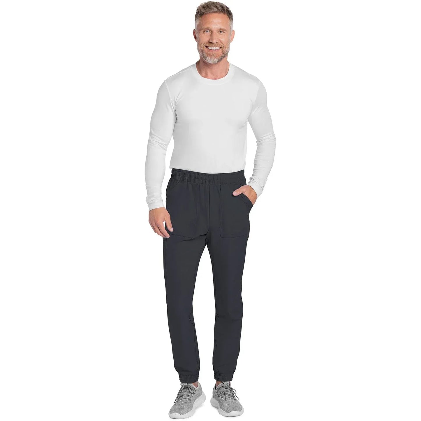 Cherokee Scrub Pants Cherokee Originals Ultra CK278A Mens Jogger Scrubs Pant Pewter