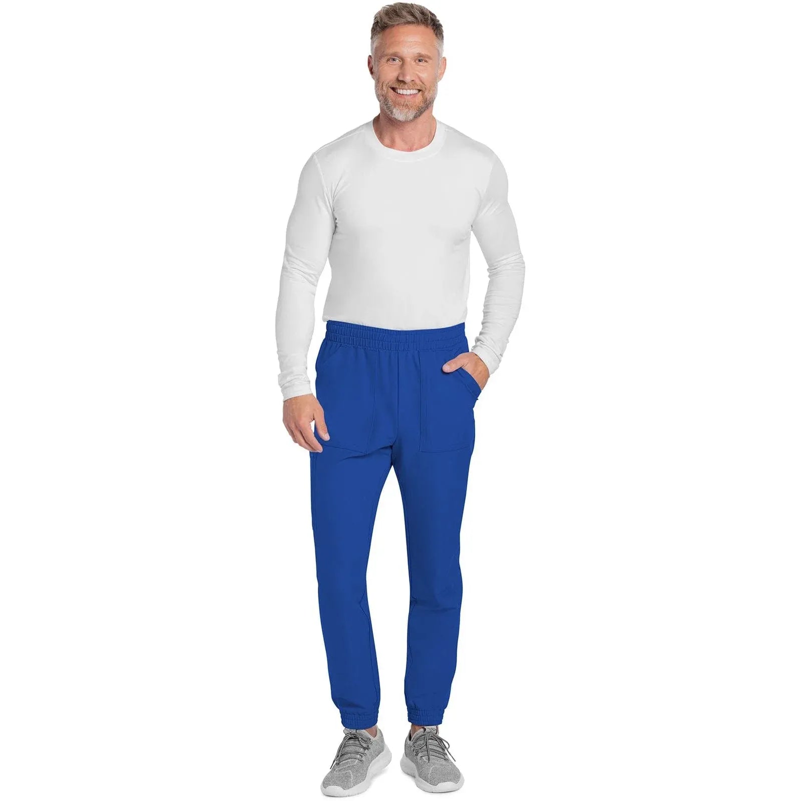 Cherokee Scrubs Pants Cherokee Originals Ultra CK278A Mens Jogger Scrubs Pant Royal