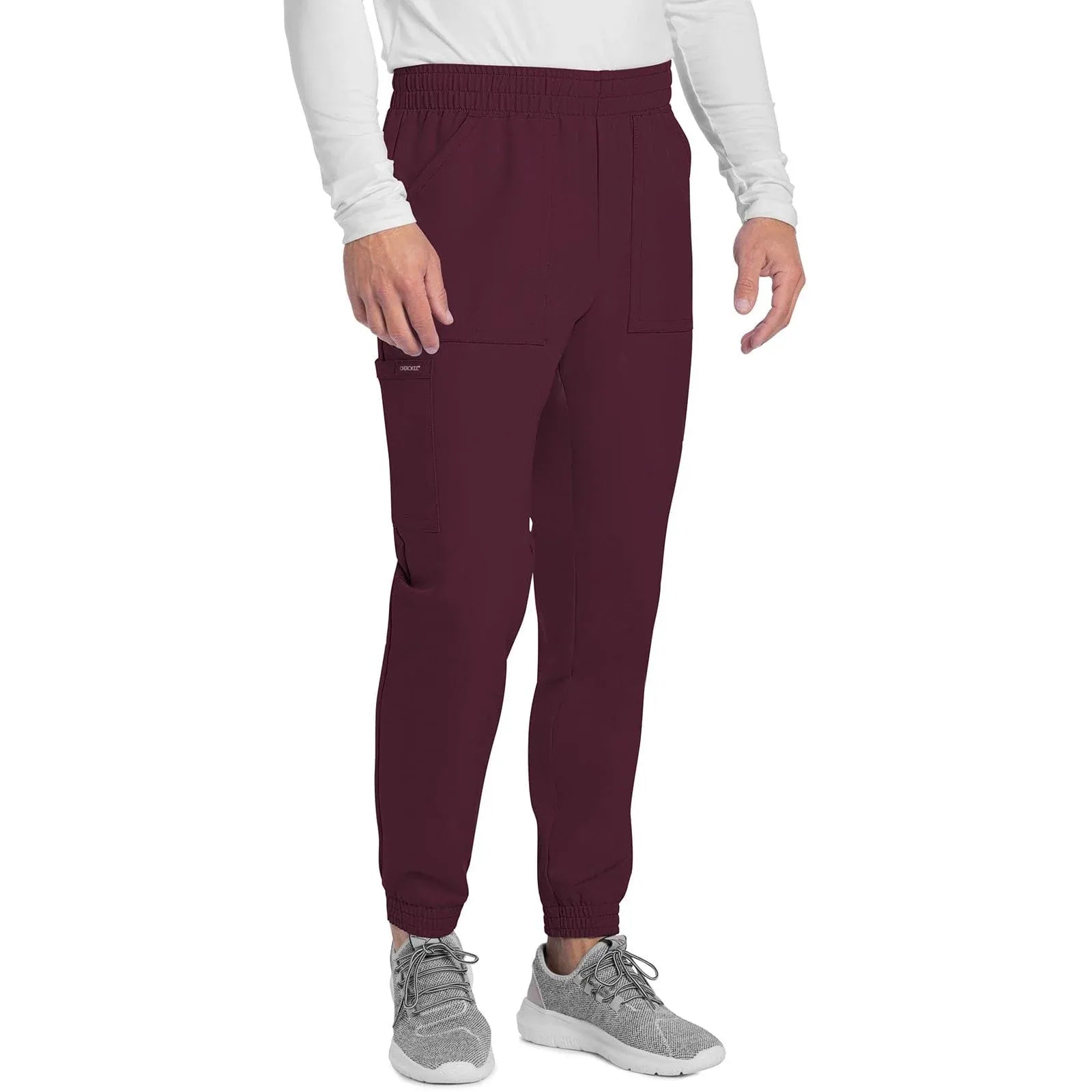 Cherokee Scrubs Pants Cherokee Originals Ultra CK278A Mens Jogger Scrubs Pant Wine