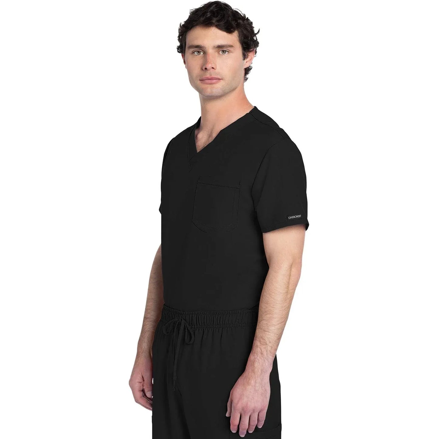 Cherokee Scrub Tops Cherokee Originals Ultra CK778A Unisex V-Neck Scrubs Top Black