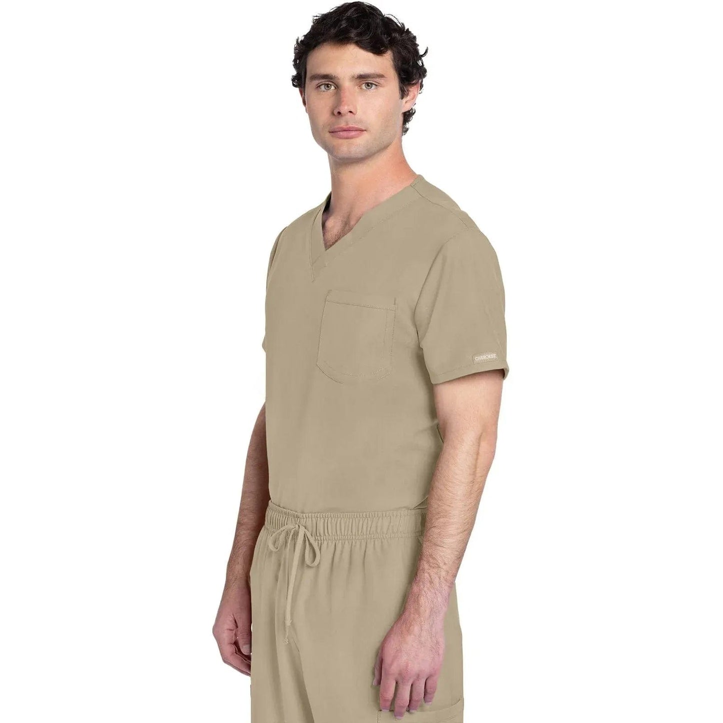 Cherokee Originals Ultra CK778A Unisex V-Neck Top Unisex Top Khaki