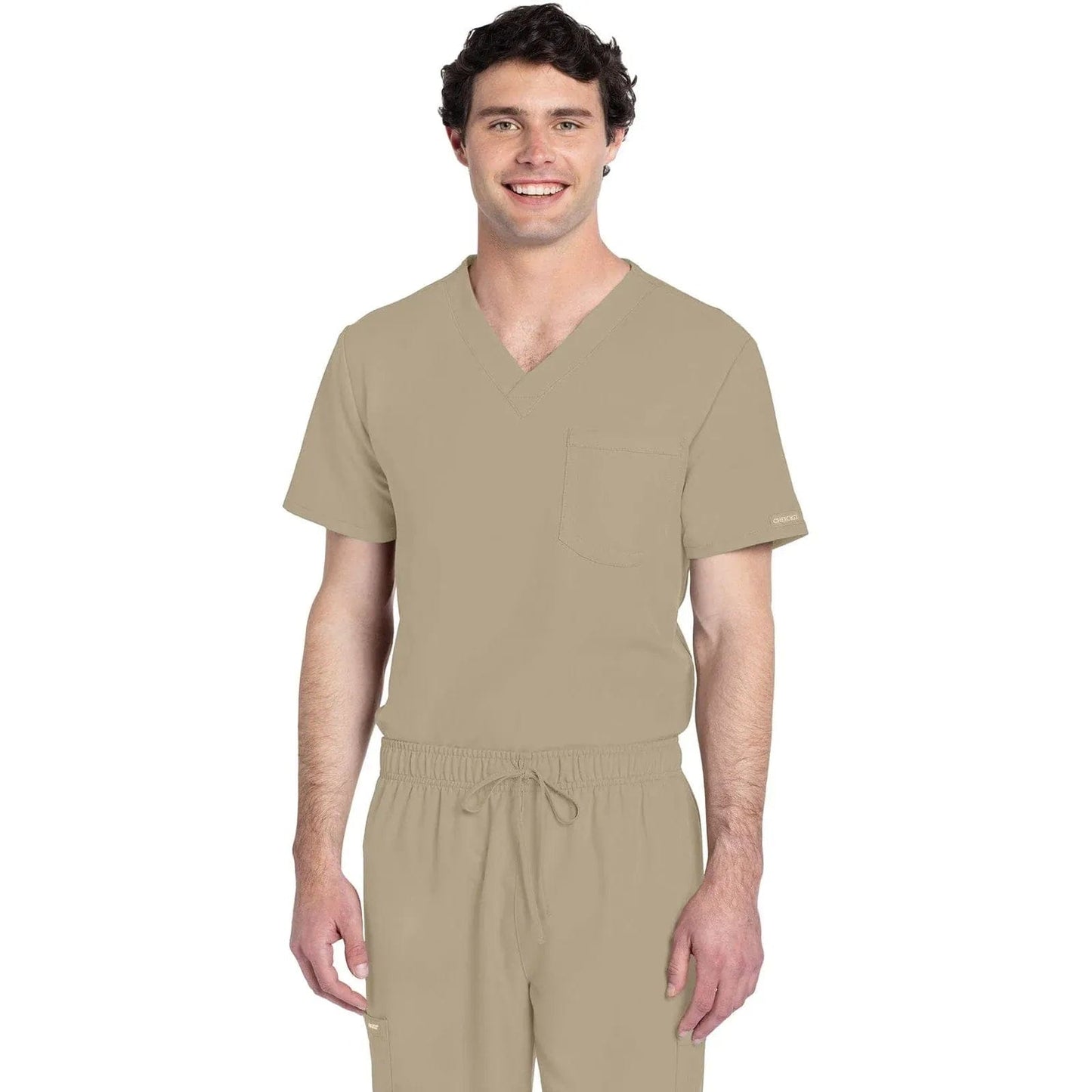 Cherokee Originals Ultra CK778A Unisex V-Neck Top Unisex Top Khaki