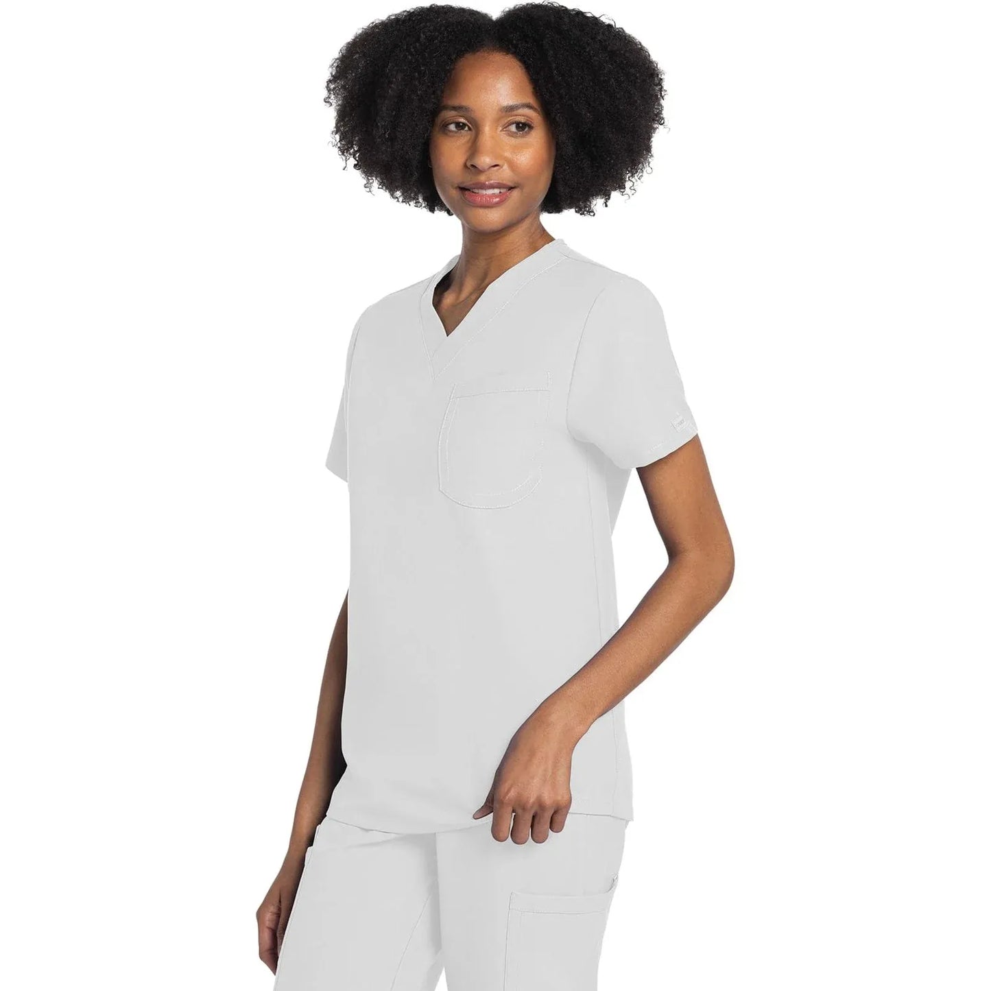 Cherokee Originals Ultra CK778A Unisex V-Neck Top Unisex Top White