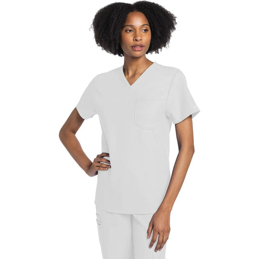 Cherokee Originals Ultra CK778A Unisex V-Neck Top Unisex Top White