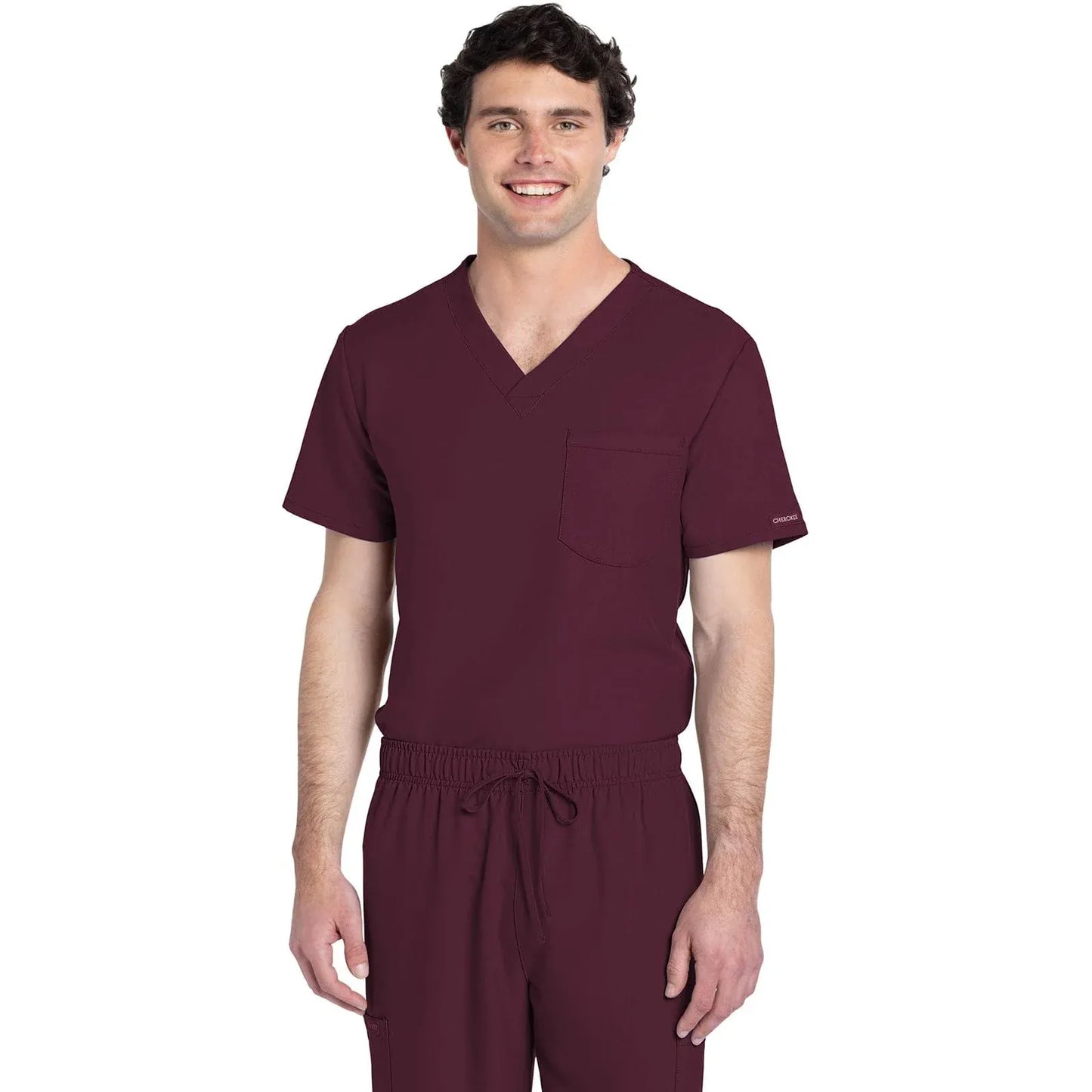 Cherokee Originals Ultra CK778A Unisex V-Neck Top Unisex Top Wine
