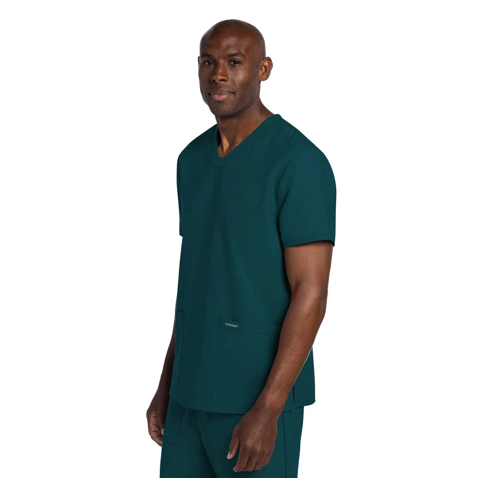 Cherokee Scrubs Top Cherokee Originals Ultra CK784A Mens Elevation 2-Pocket Mens Scrubs Top Caribbean Blue