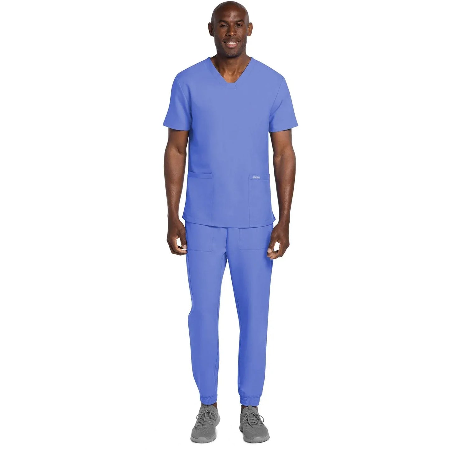 Cherokee Scrubs Top Cherokee Originals Ultra CK784A Mens Elevation 2-Pocket Mens Scrubs Top Ciel