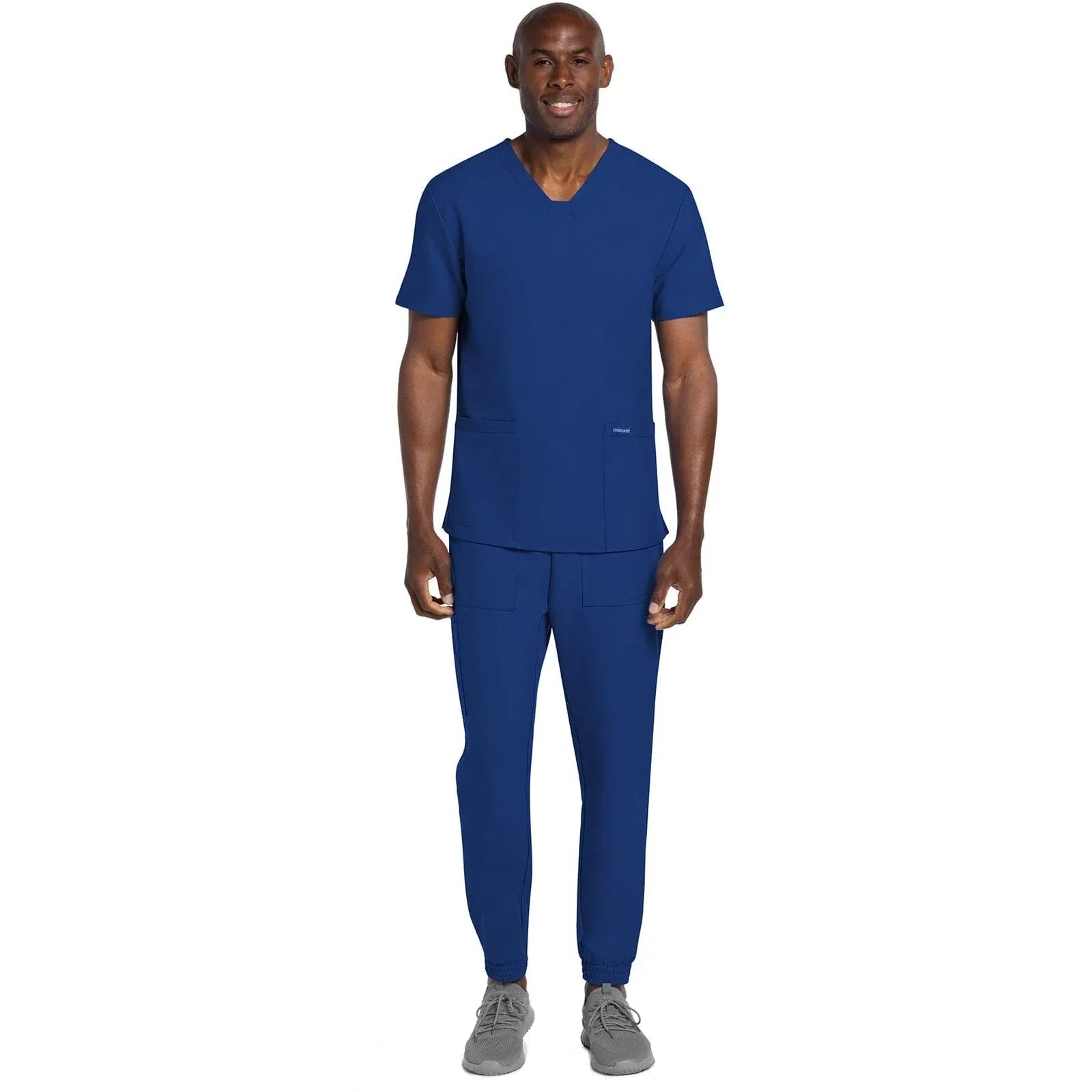 Cherokee Scrubs Top Cherokee Originals Ultra CK784A Mens Elevation 2-Pocket Mens Scrubs Top Galaxy Blue
