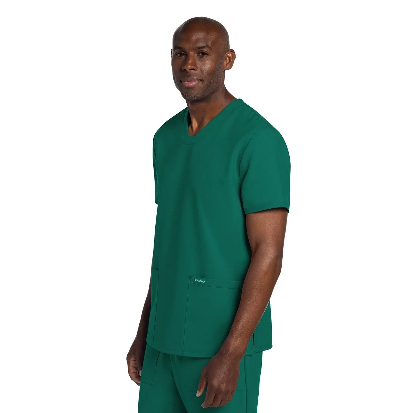 Cherokee Scrubs Top Cherokee Originals Ultra CK784A Mens Elevation 2-Pocket Mens Scrubs Top Hunter Green
