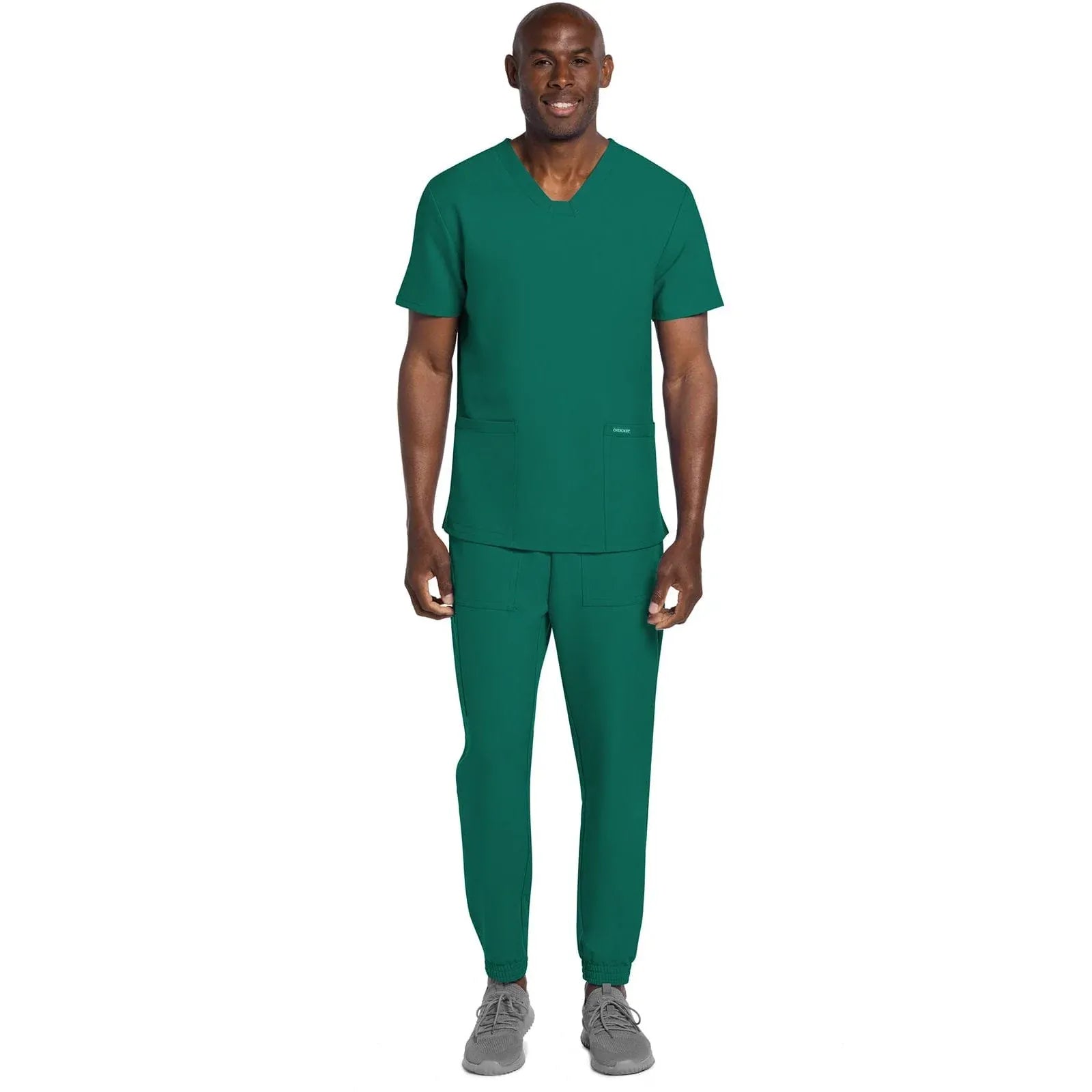 Cherokee Scrubs Top Cherokee Originals Ultra CK784A Mens Elevation 2-Pocket Mens Scrubs Top Hunter Green