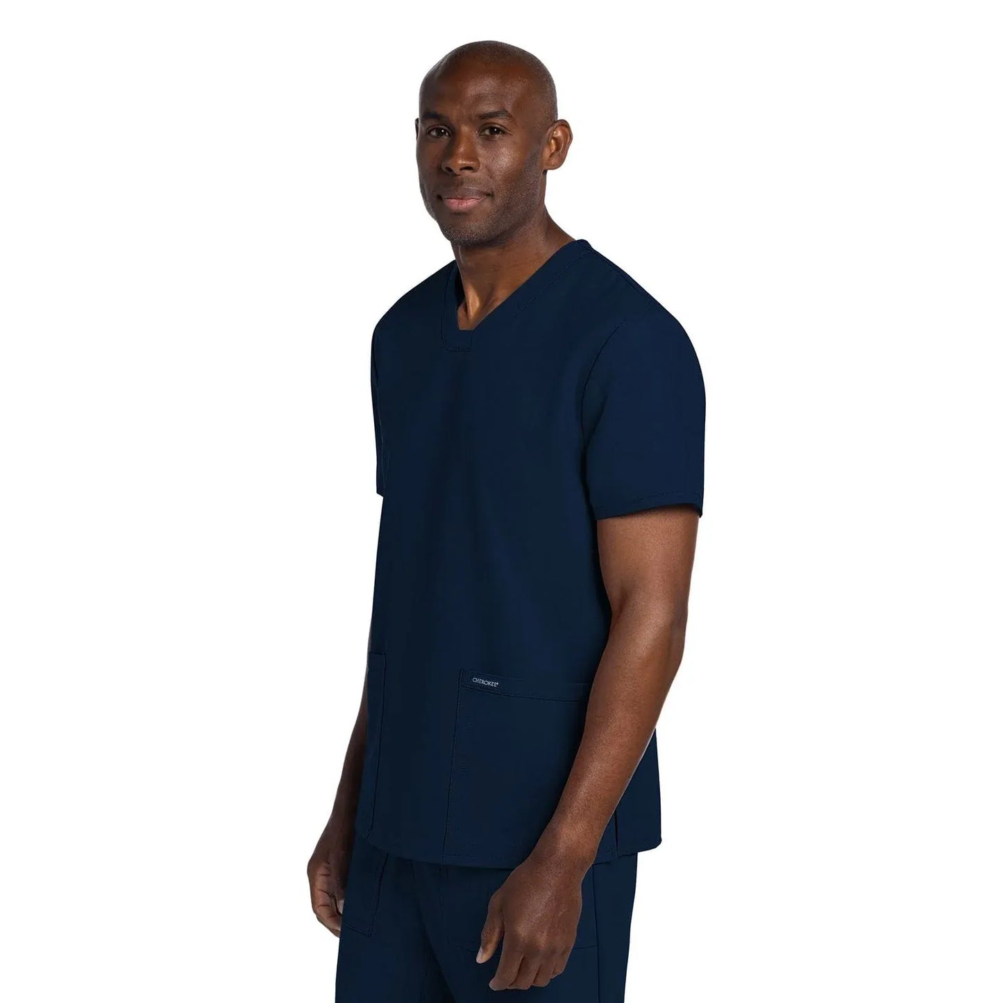 Cherokee Scrubs Top Cherokee Originals Ultra CK784A Mens Elevation 2-Pocket Top Men Top Navy