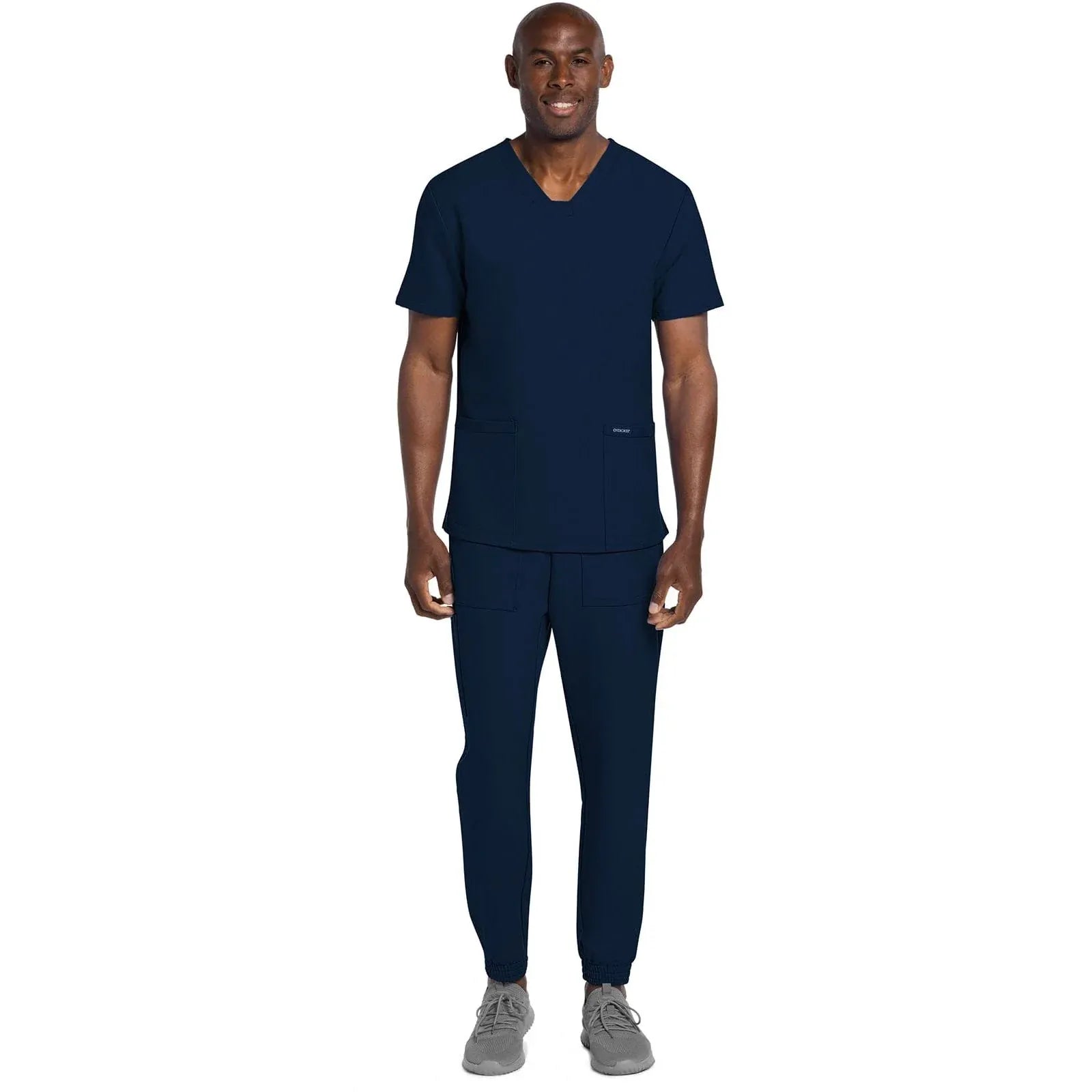 Cherokee Scrubs Top Cherokee Originals Ultra CK784A Mens Elevation 2-Pocket Top Men Top Navy