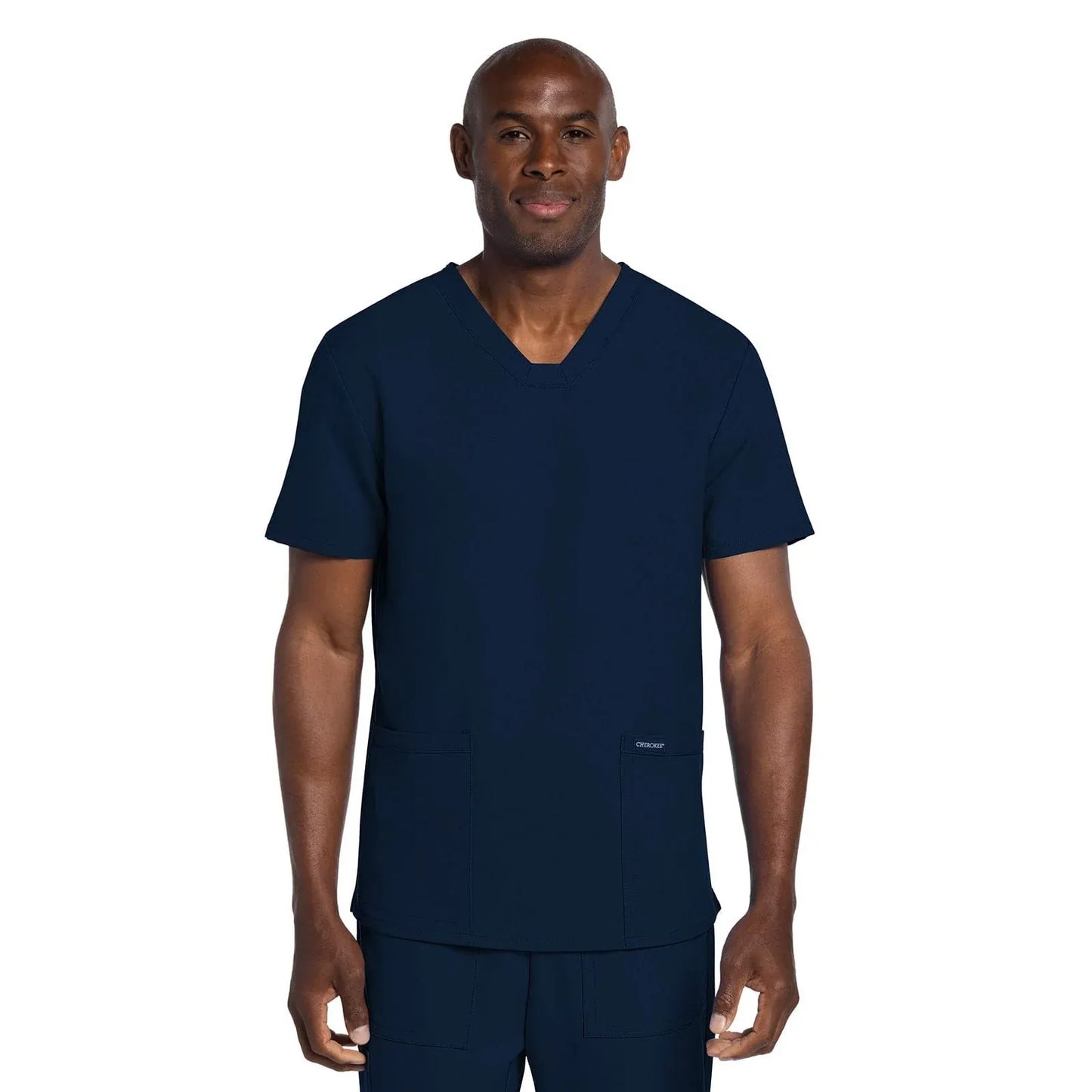 Cherokee Scrubs Top S Cherokee Originals Ultra CK784A Mens Elevation 2-Pocket Top Men Top Navy