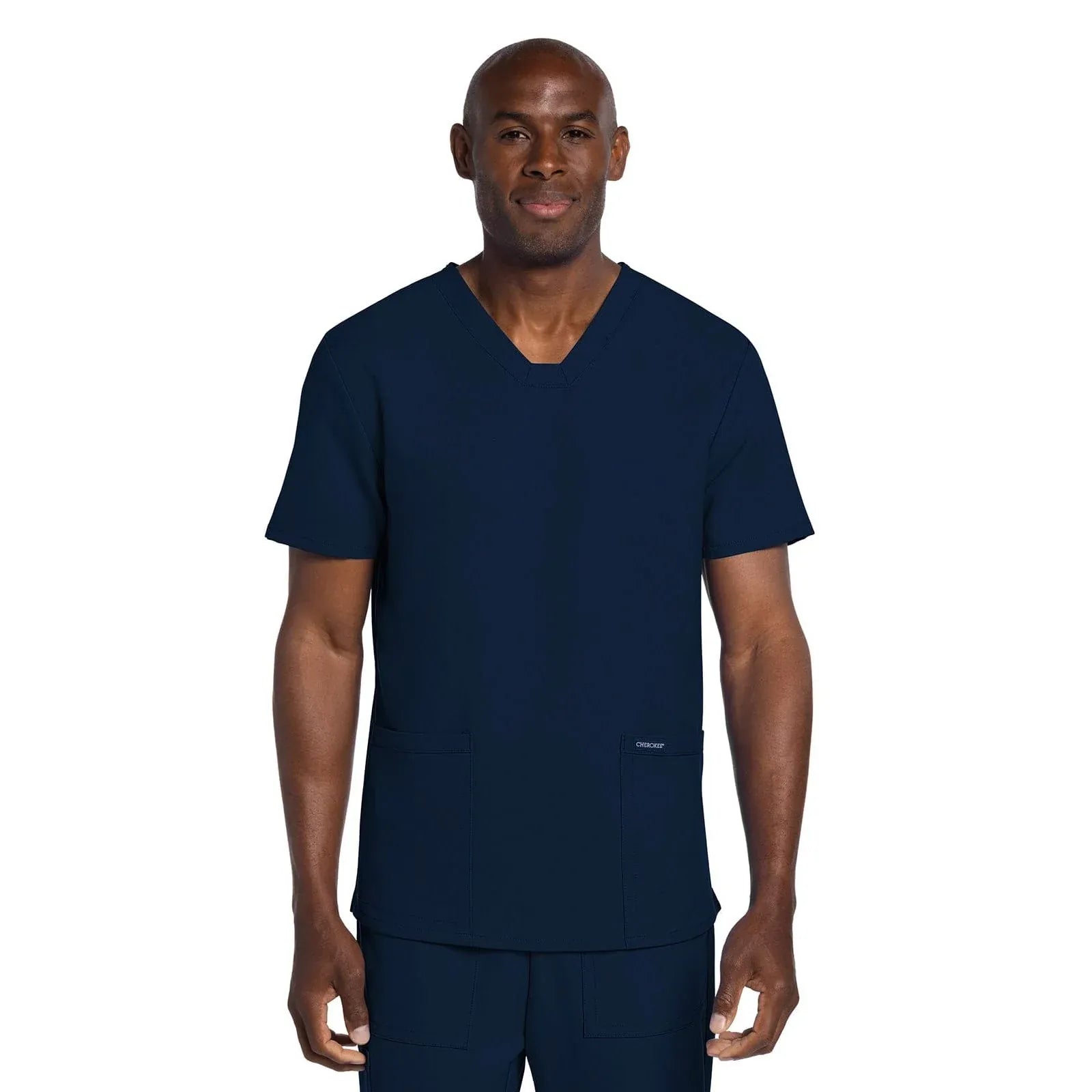 Cherokee Scrubs Top S Cherokee Originals Ultra CK784A Mens Elevation 2-Pocket Top Men Top Navy