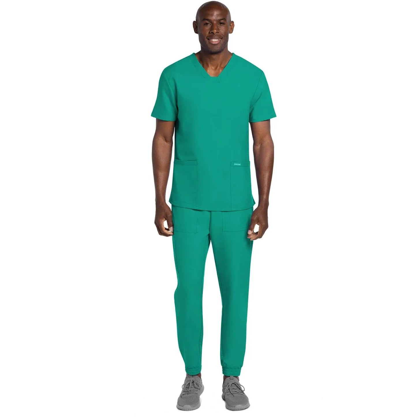 Cherokee Scrubs Top Cherokee Originals Ultra CK784A Mens Elevation 2-Pocket Mens Scrubs Top Teal Blue